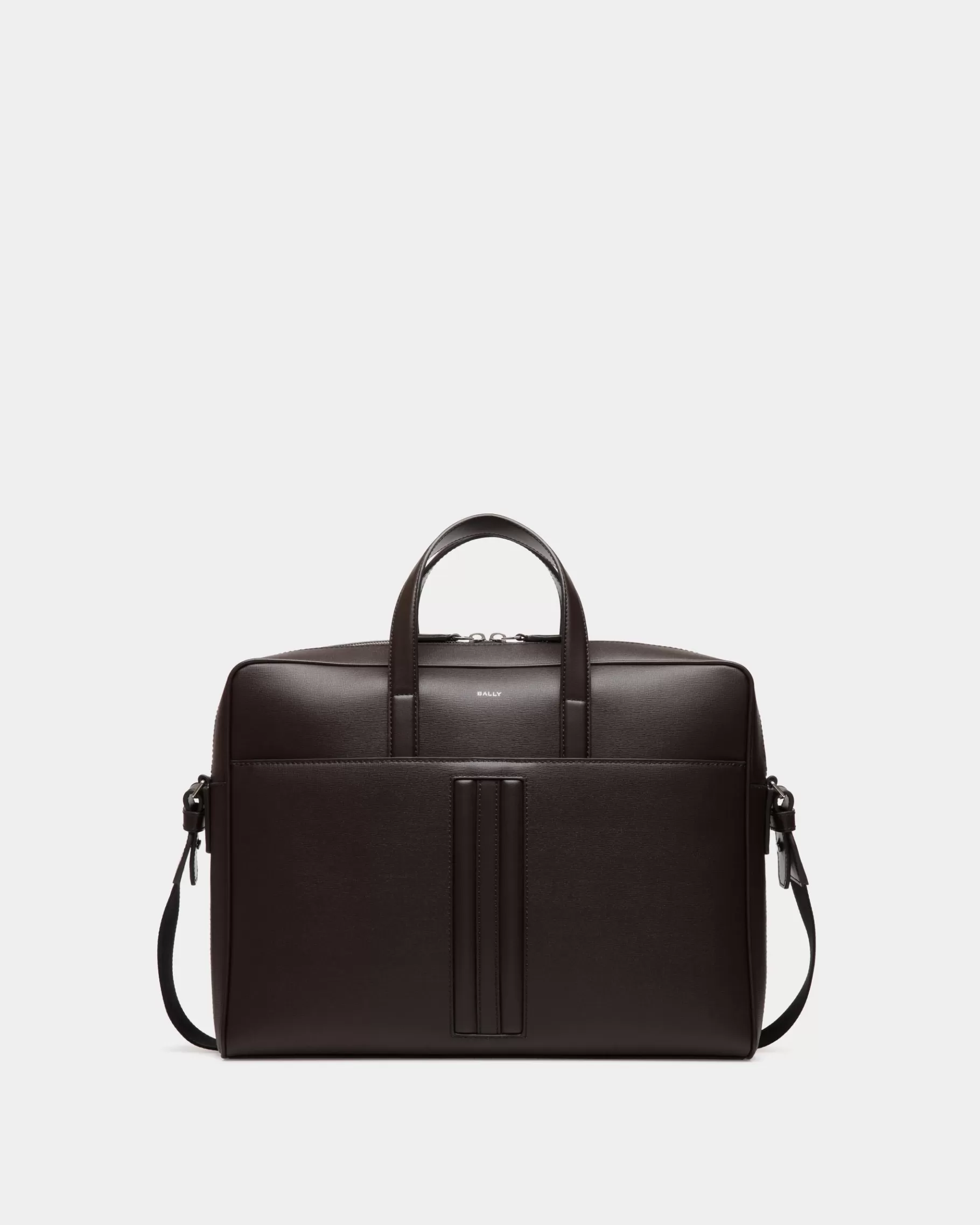 Business Bags<Bally Mythos Briefcase in Ebano Recycled Leather Brown