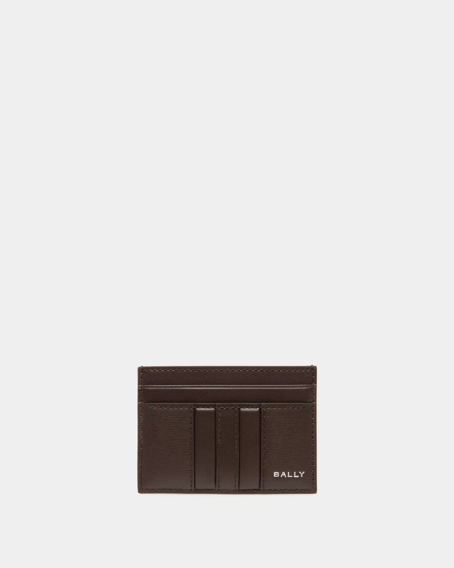 Wallets & Card Holders<Bally Mythos Card Holder in Ebano Recycled Leather Brown
