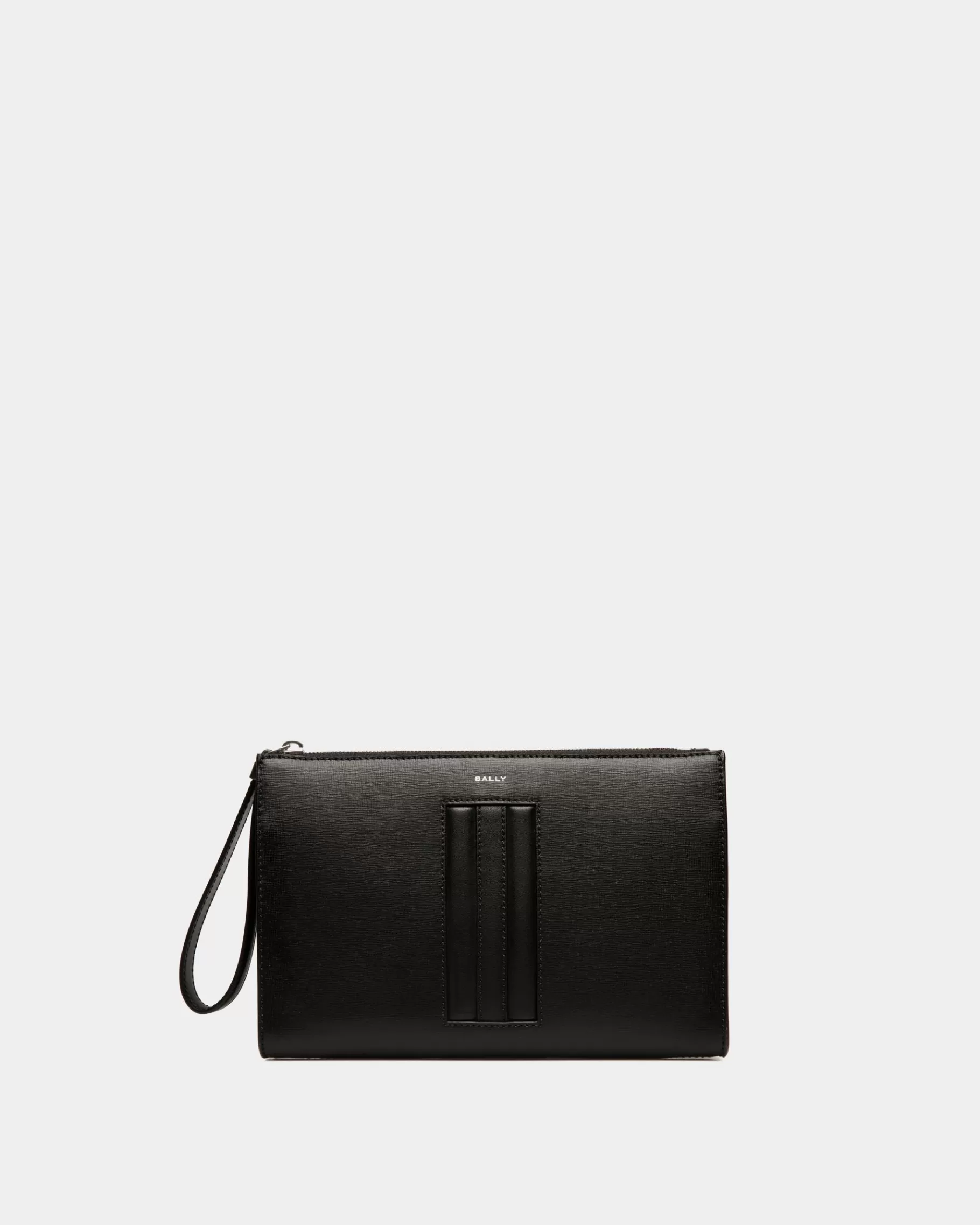 Clutches & Portfolios<Bally Mythos Pouch In Recycled Leather Black