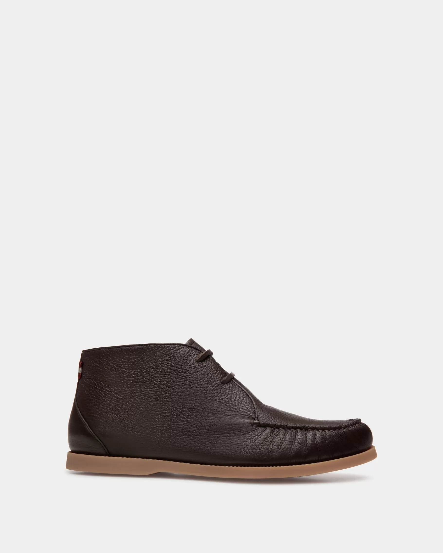 Loafers & Moccasins<Bally Nelson Bootie In Ebano Deer Leather Brown