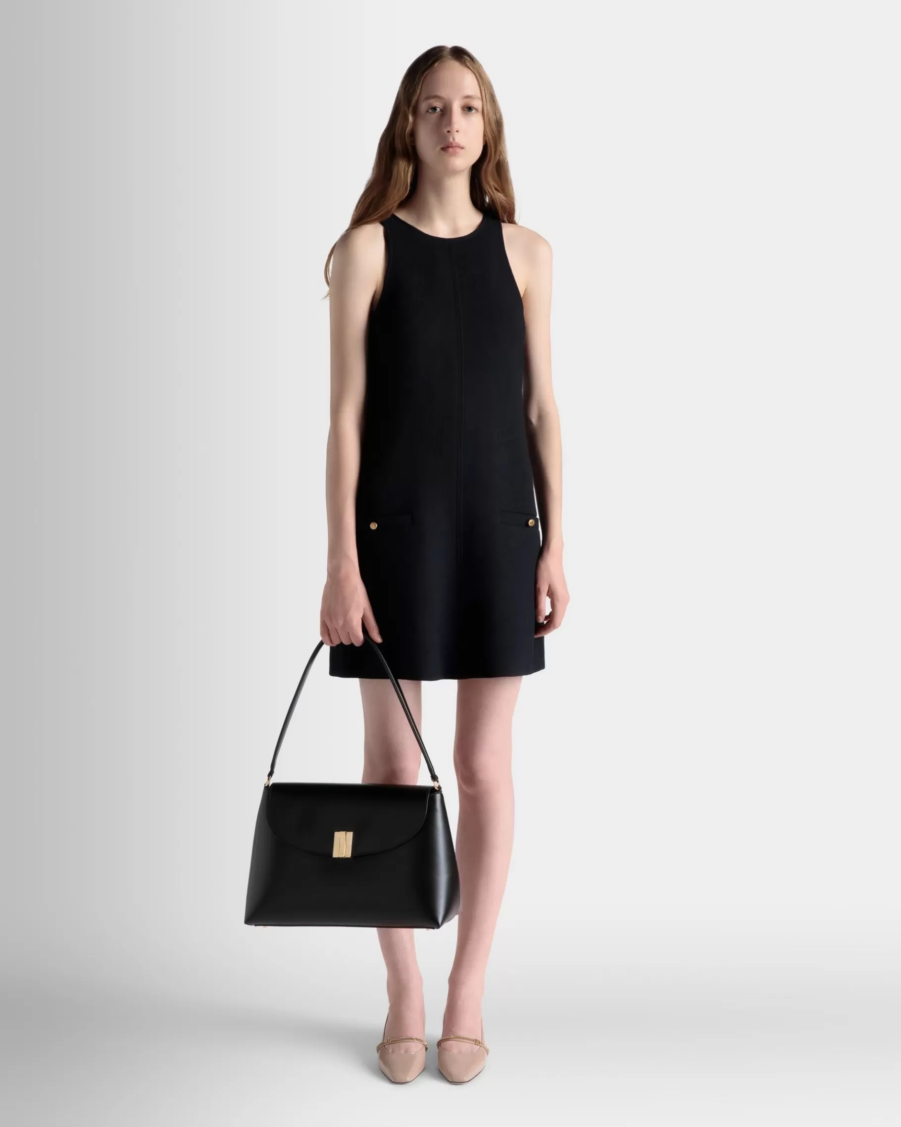 Top Handle Bags<Bally Ollam Shoulder Bag In Leather Black