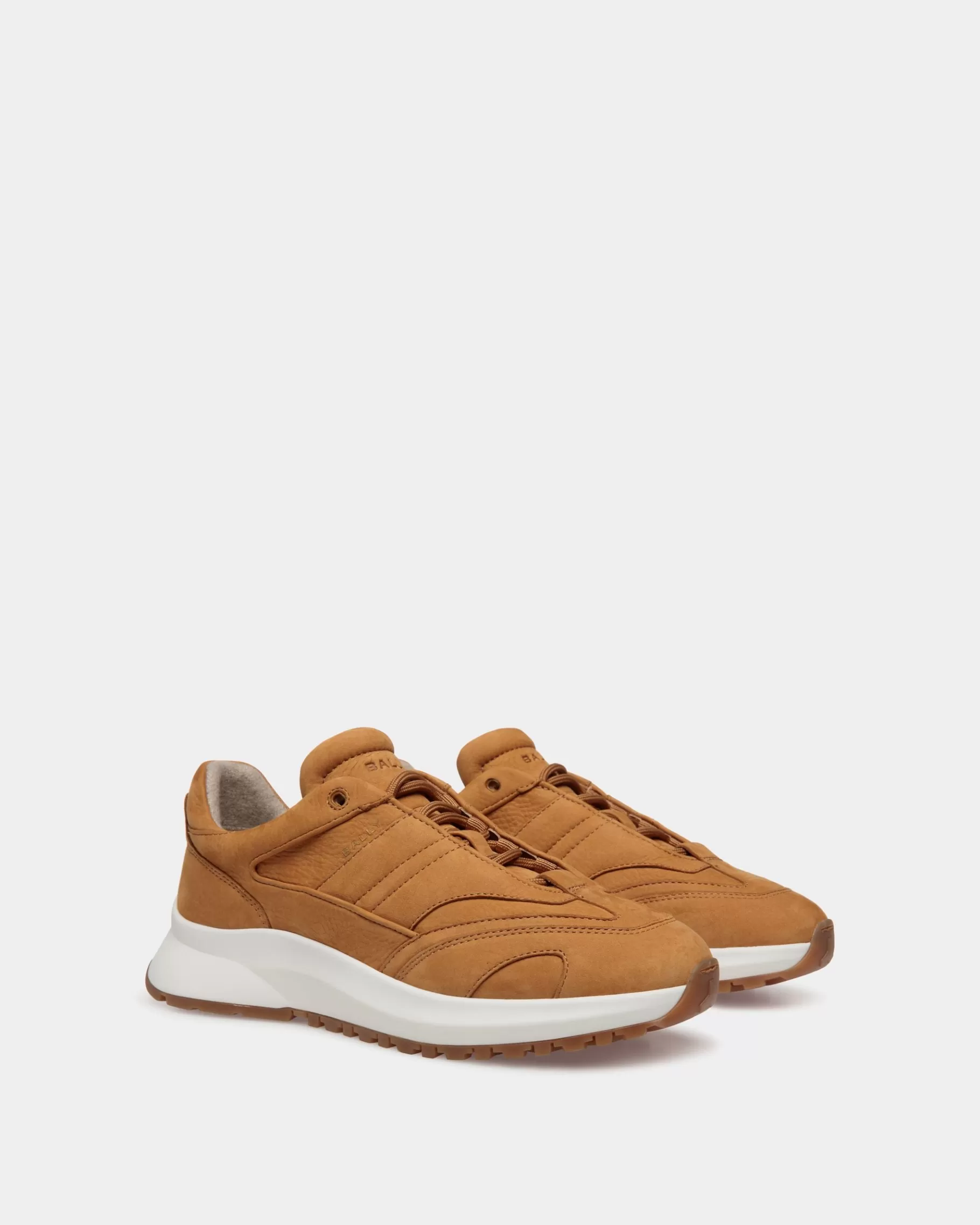 Sneakers<Bally Outline Sneaker in Nubuck Leather Brown