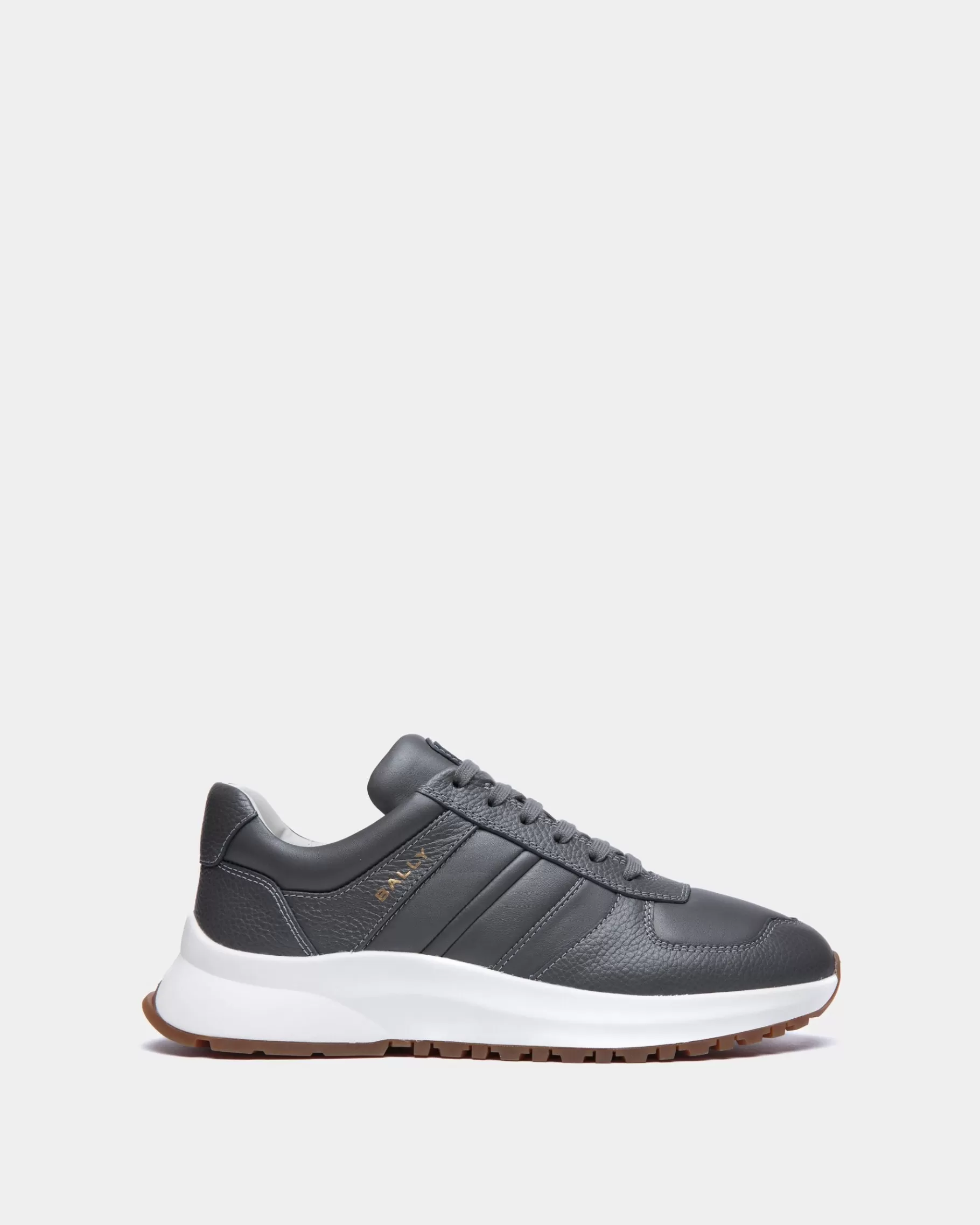 Sneakers<Bally Outline Sneaker In Grained Leather Grey