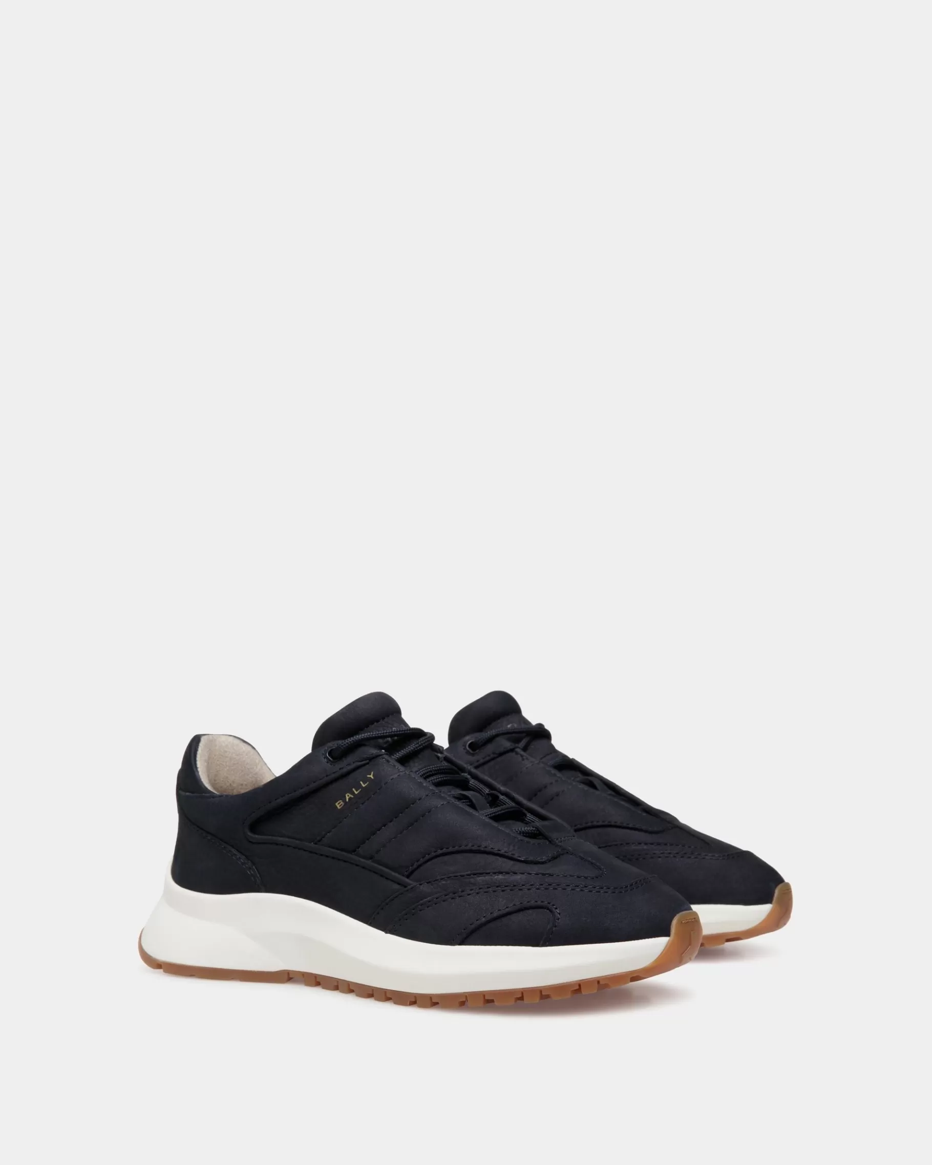 Sneakers<Bally Outline Sneaker in Navy Nubuck Leather Blue