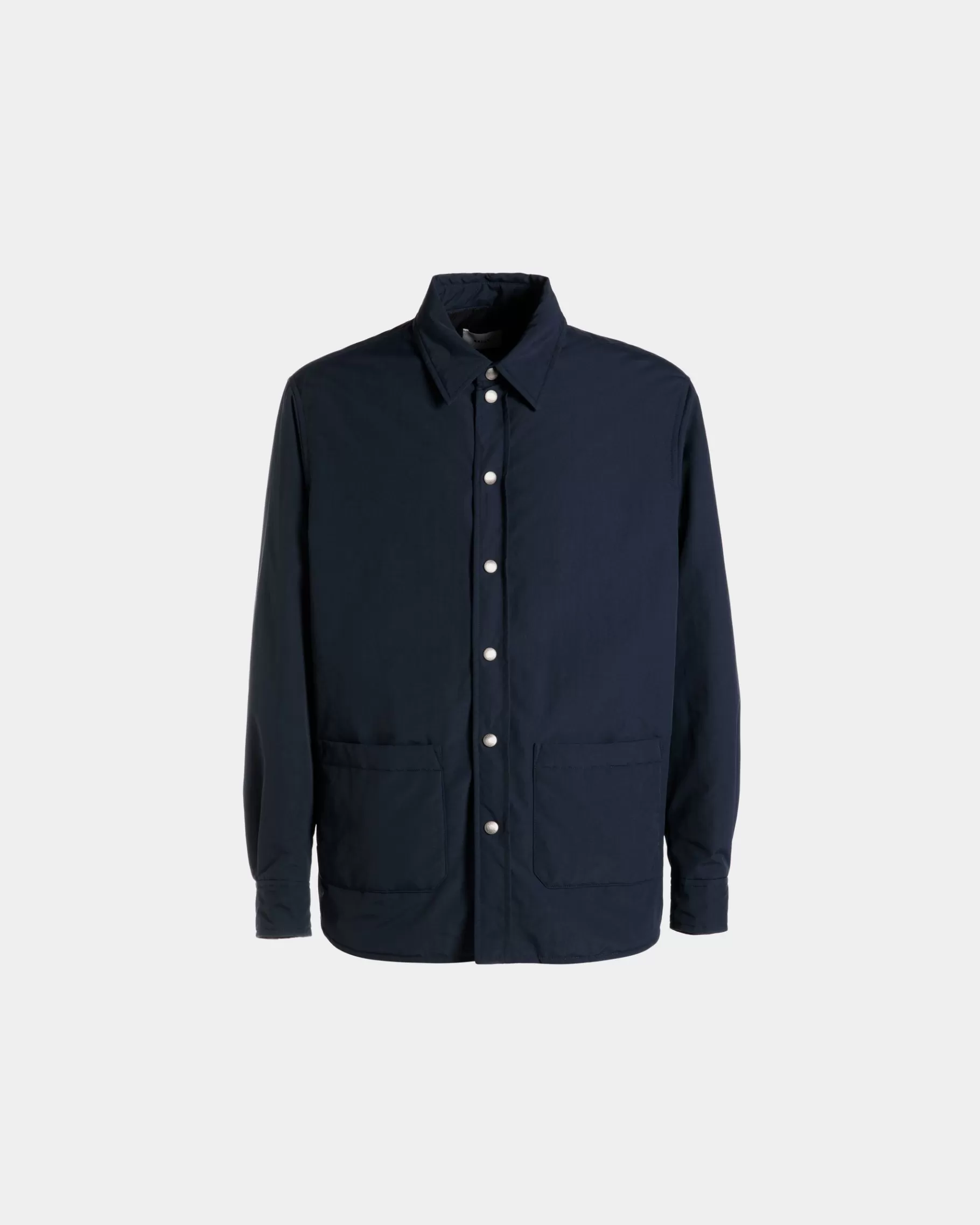 Shirts & T-shirts | Coats & Jackets<Bally Padded Overshirt In Navy Nylon Blue