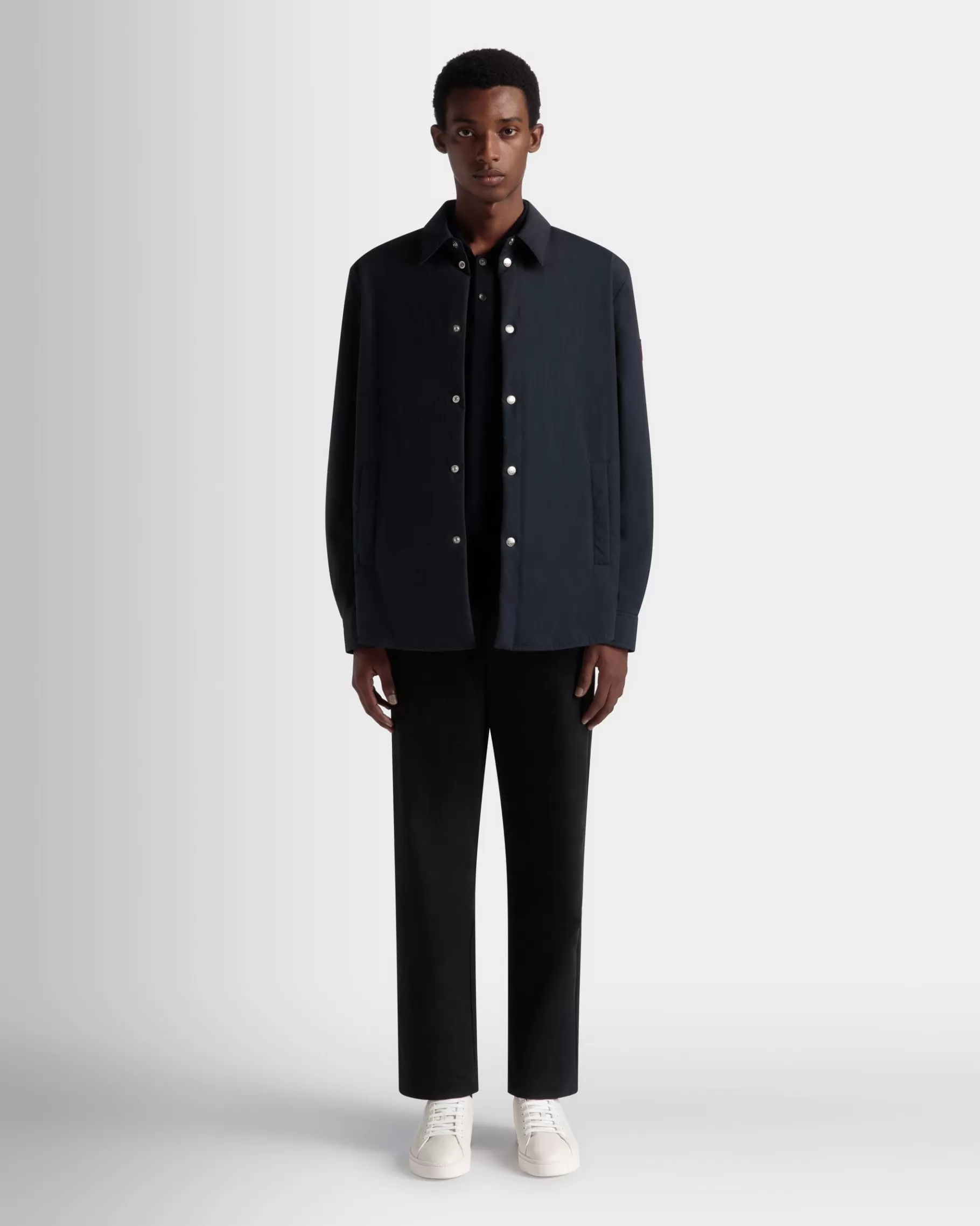 Shirts & T-shirts | Coats & Jackets<Bally Padded Overshirt In Navy Nylon Blue