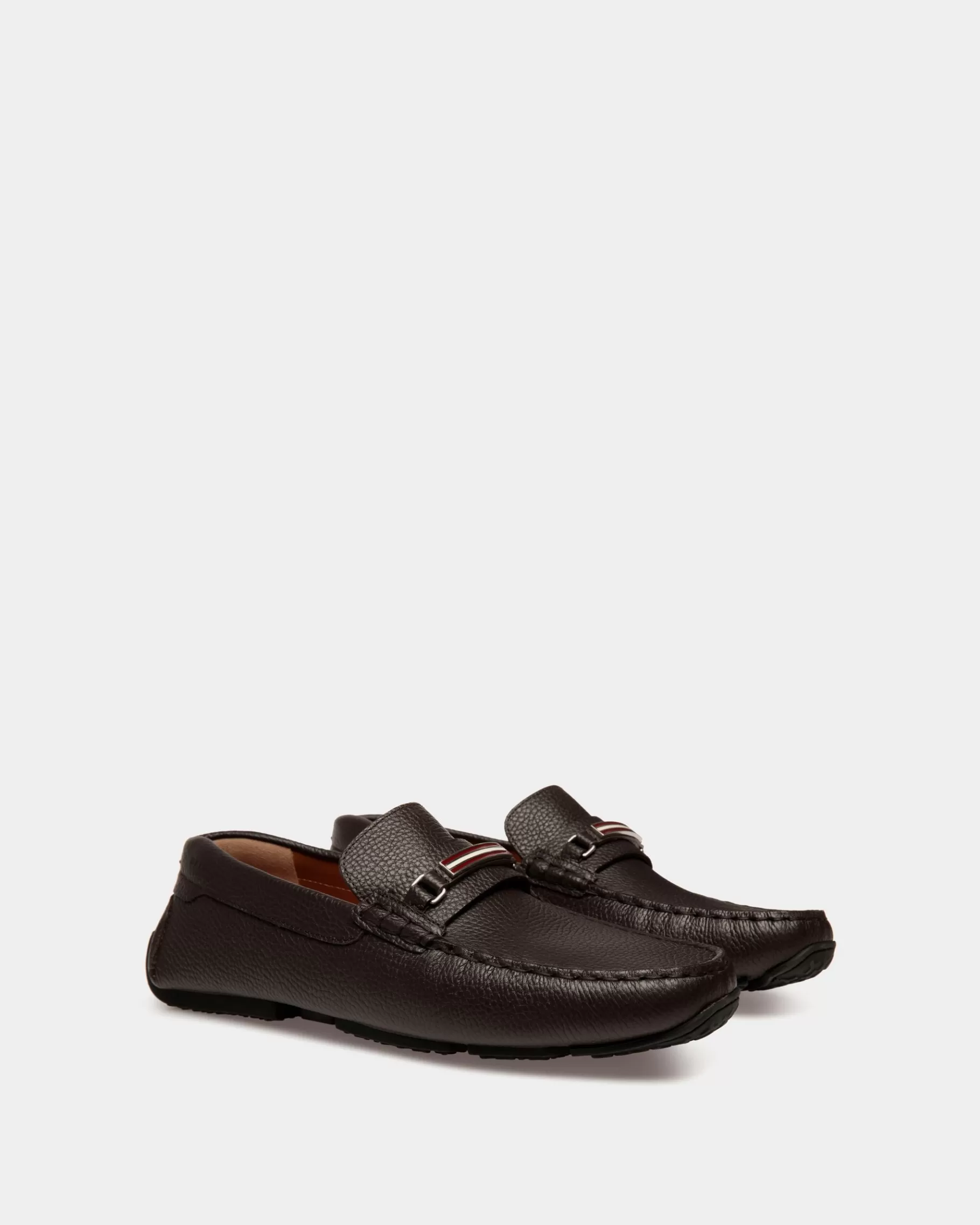 Drivers<Bally Pilot Driver In Ebano Grained Leather Brown