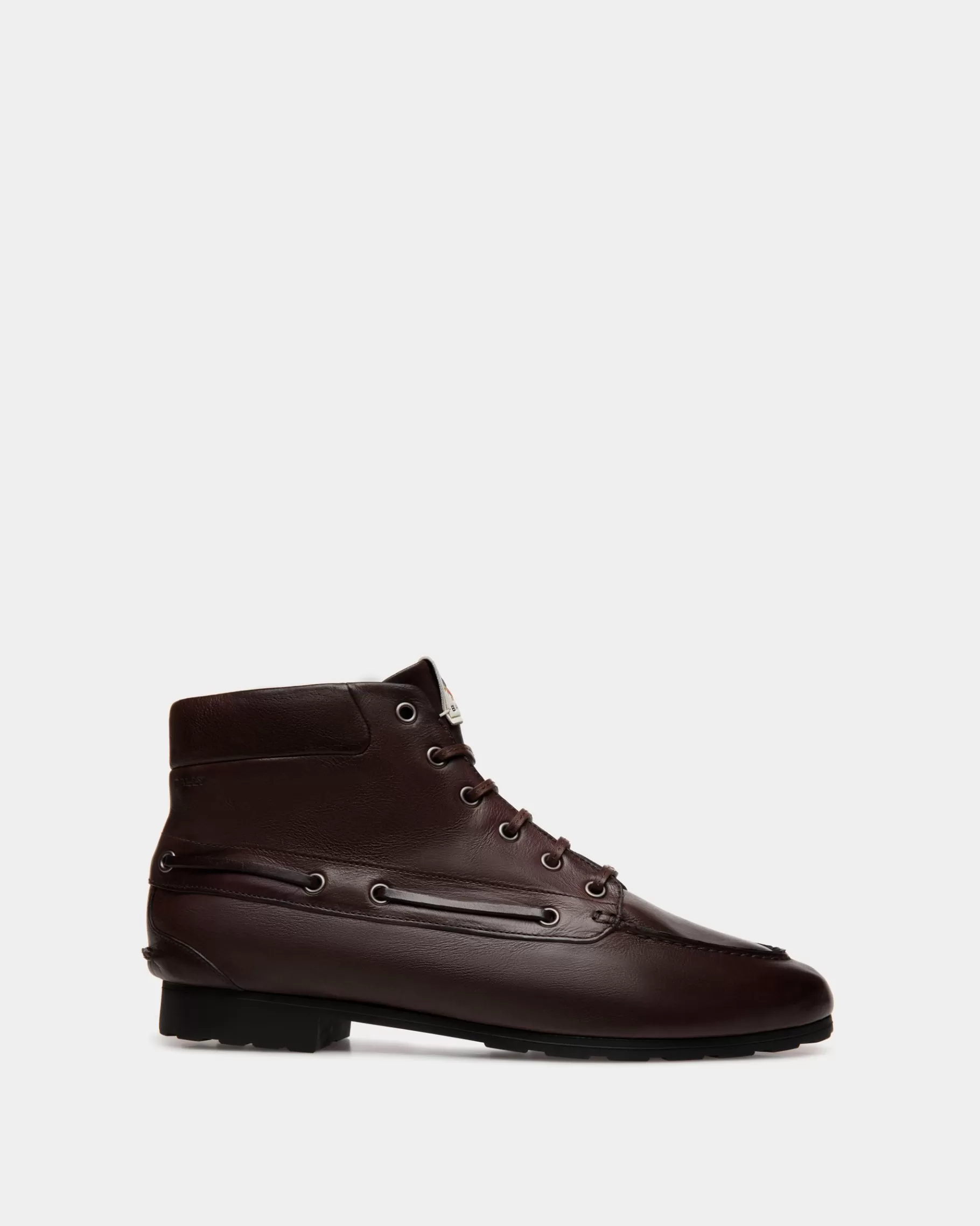 Boots & Ankle Boots<Bally Plume Bootie In Ebano Leather Brown