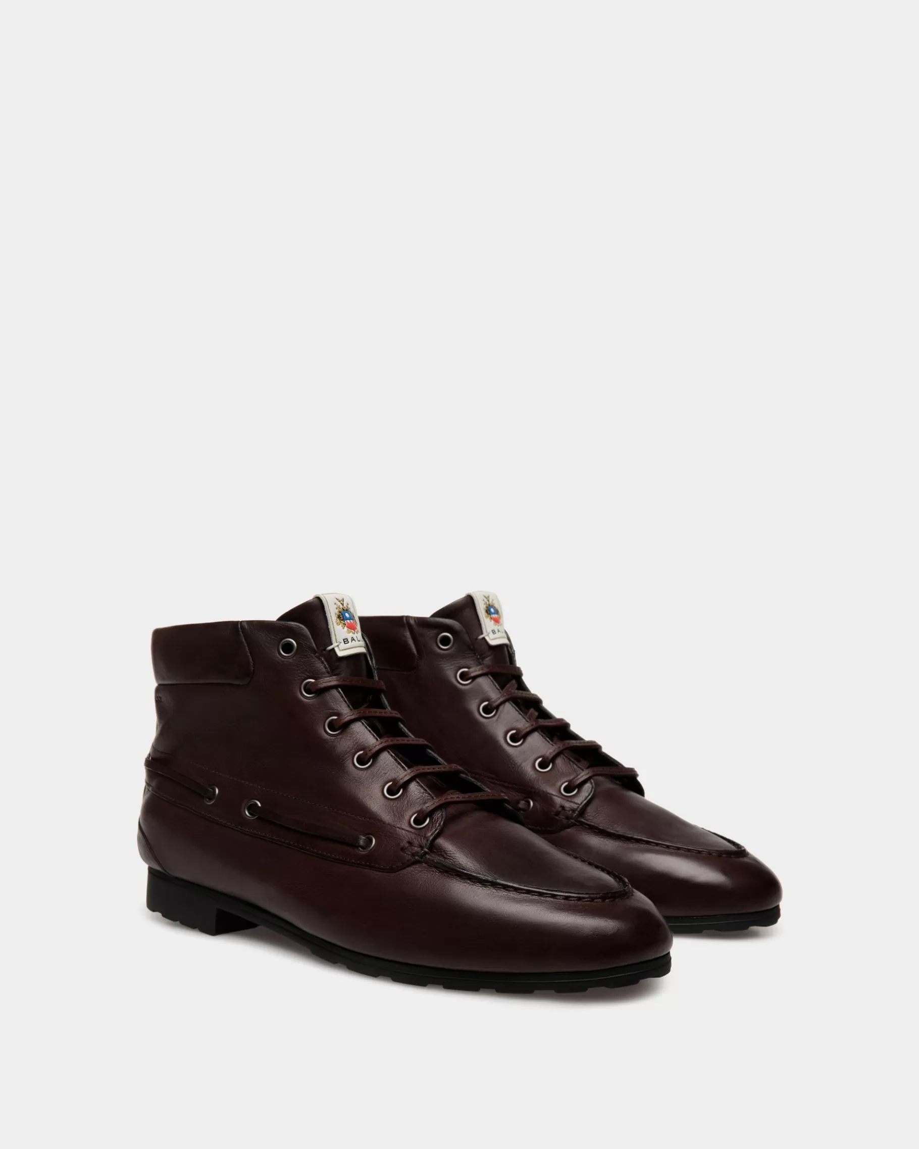 Boots & Ankle Boots<Bally Plume Bootie In Ebano Leather Brown