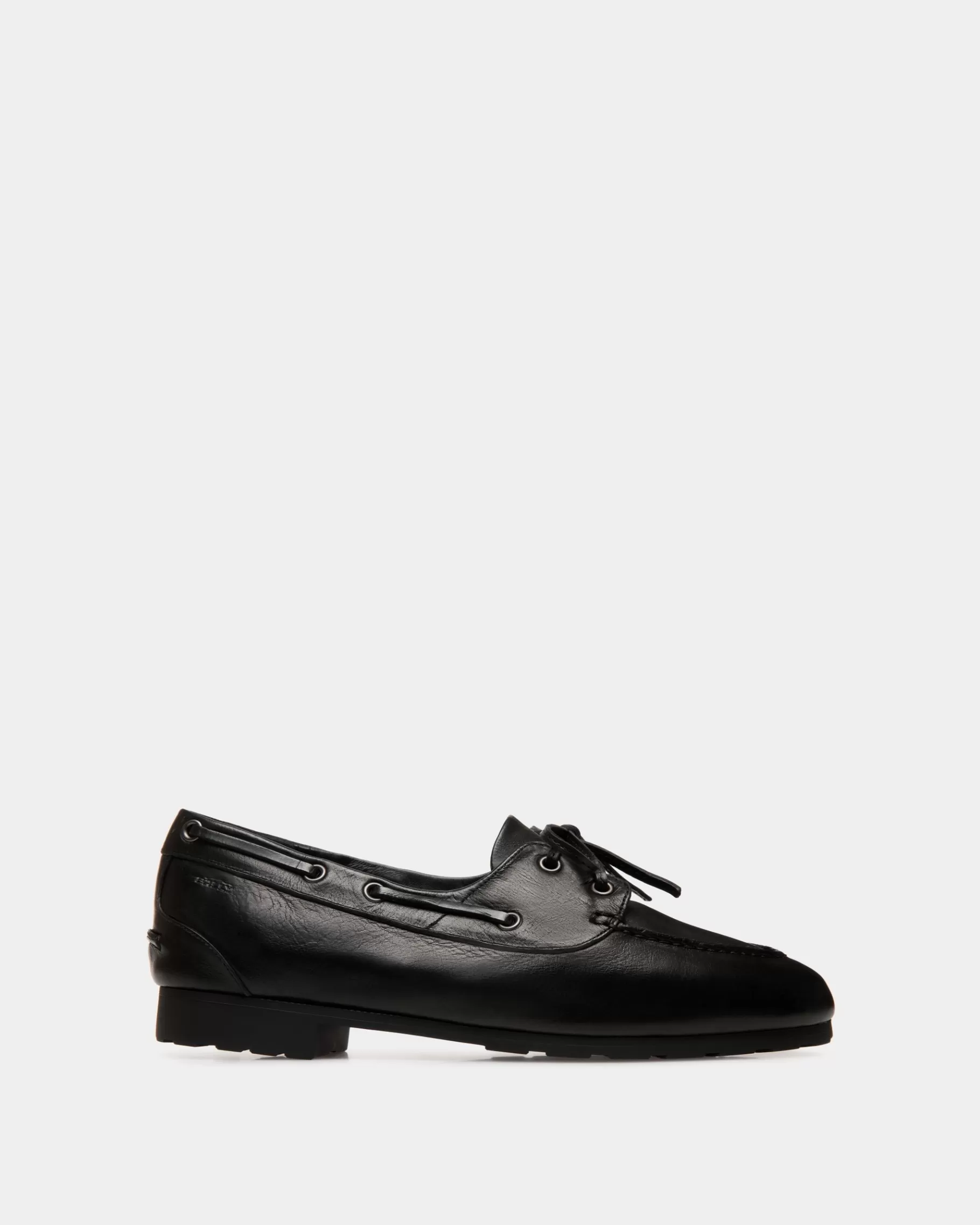 Flats & Moccasins<Bally Plume Mocassin In Leather Black