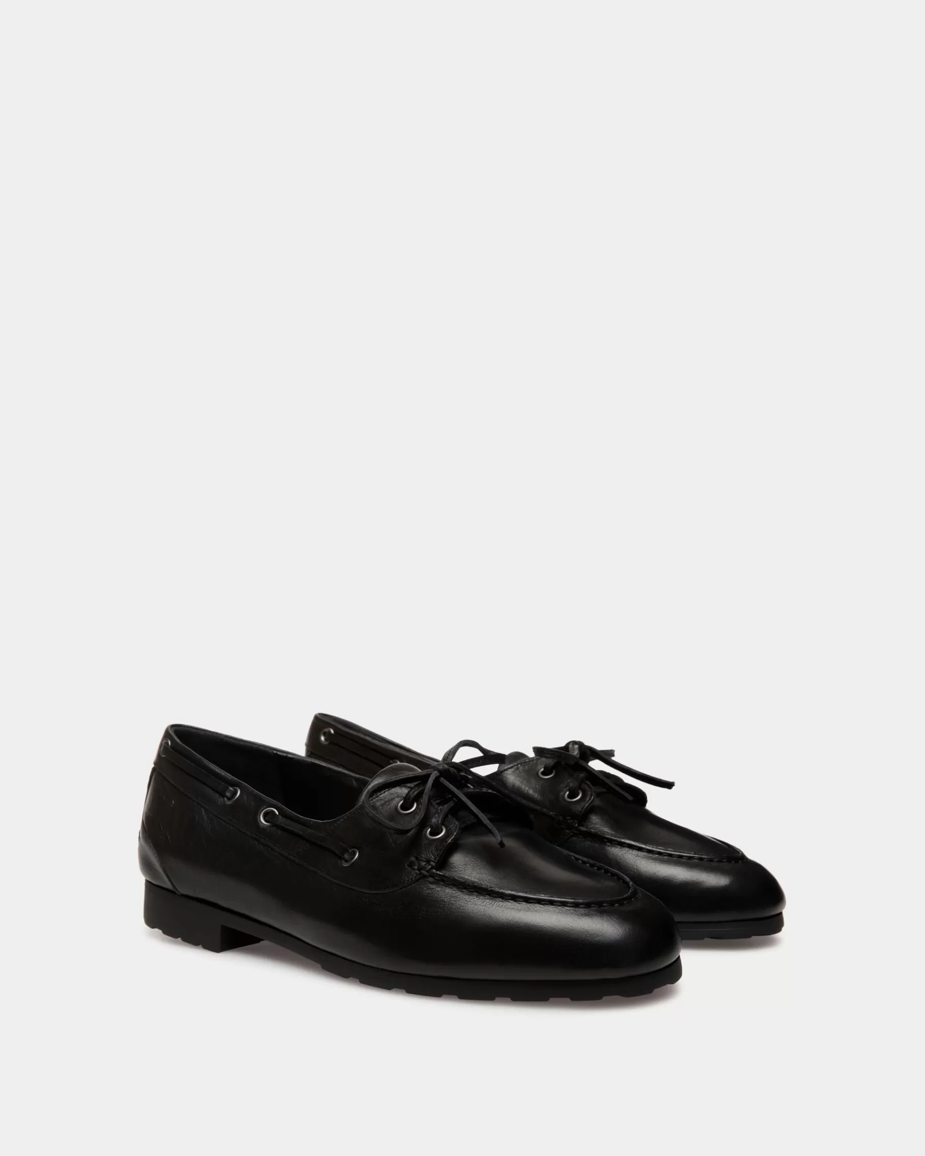Flats & Moccasins<Bally Plume Mocassin In Leather Black