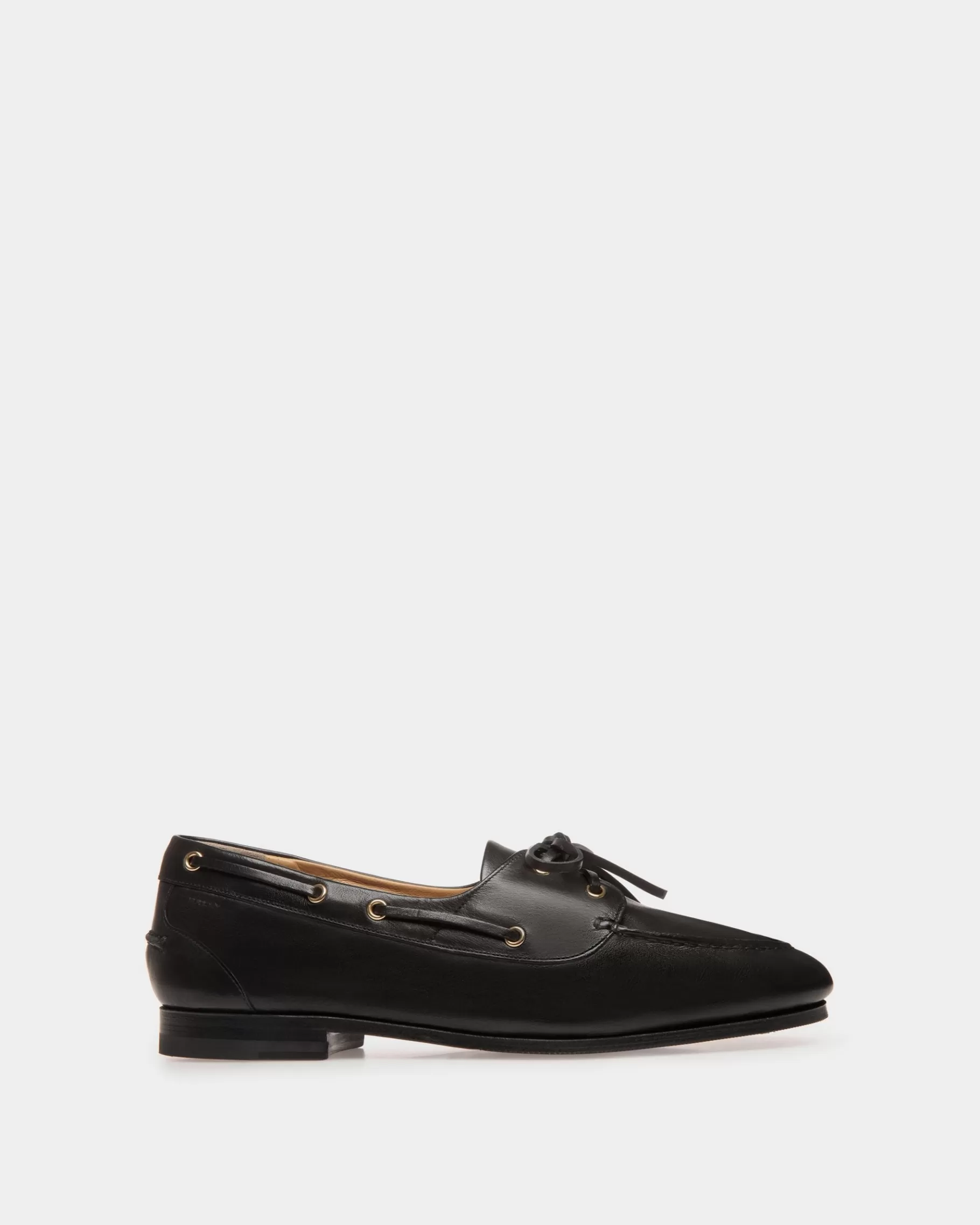 Loafers & Moccasins<Bally Plume Moccasin in Leather Black