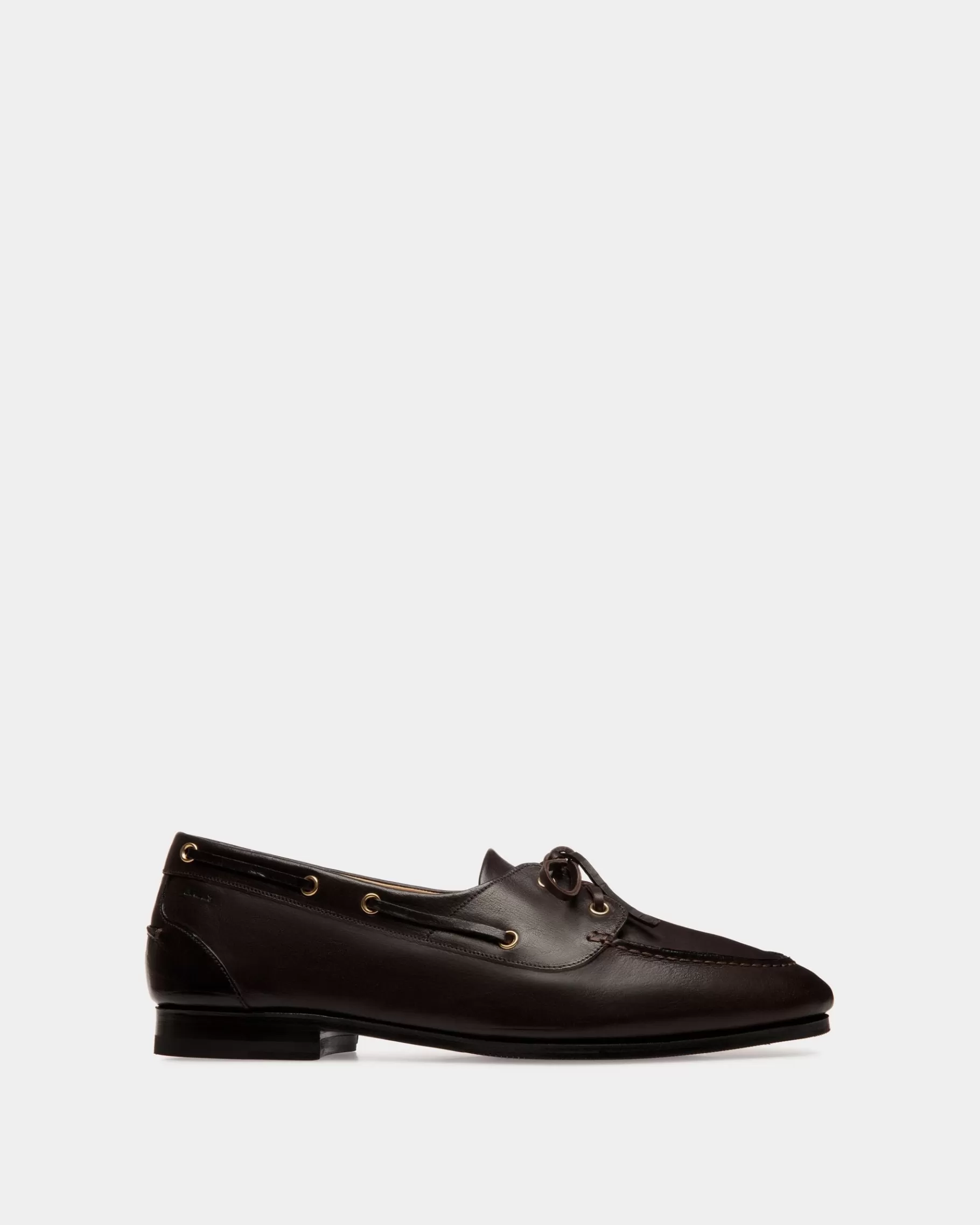 Loafers & Moccasins<Bally Plume Moccasin in Dark Leather Brown