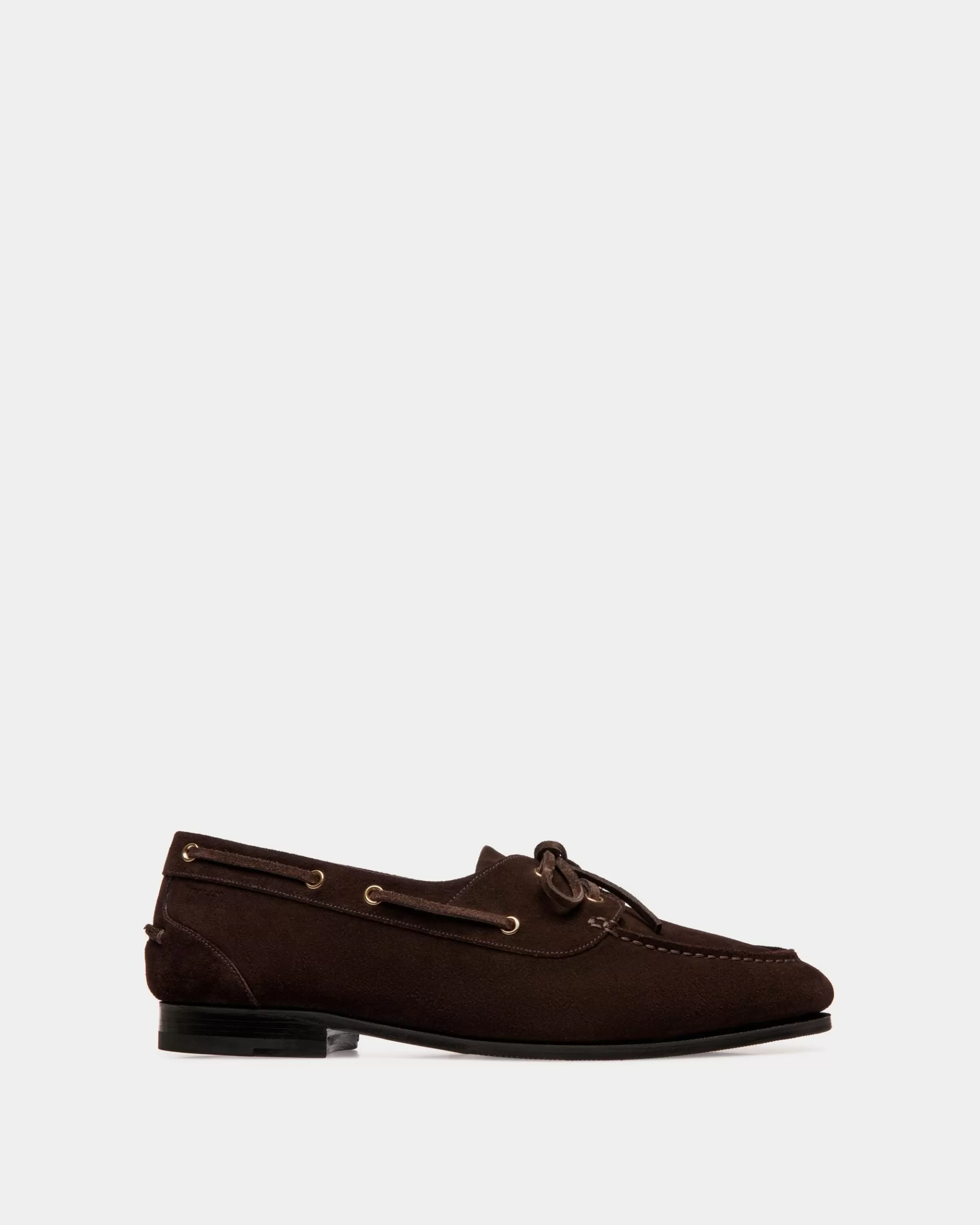 Loafers & Moccasins<Bally Plume Moccasin in Dark Suede Brown