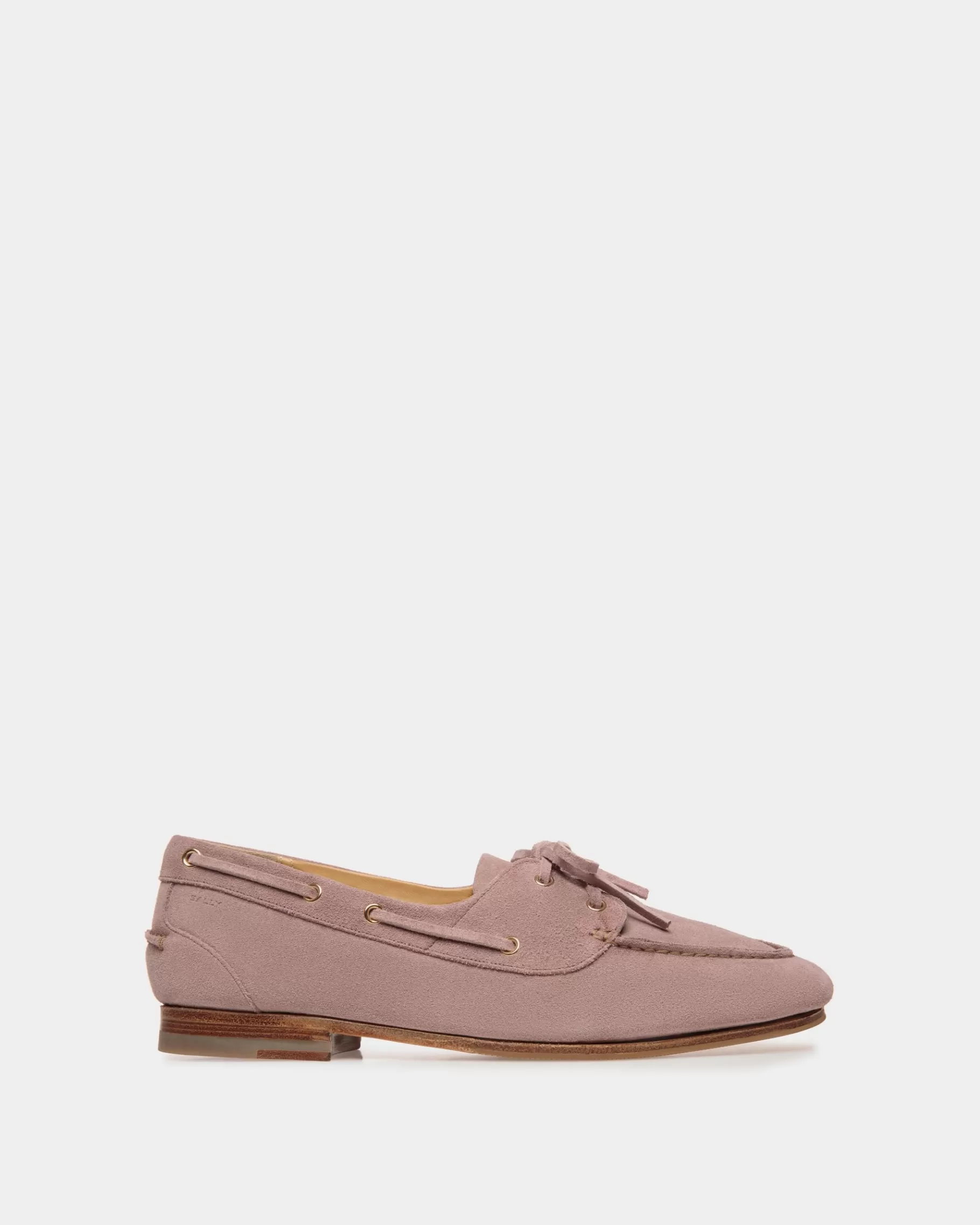 Loafers & Moccasins<Bally Plume Moccasin in Light Mauve Suede Pink