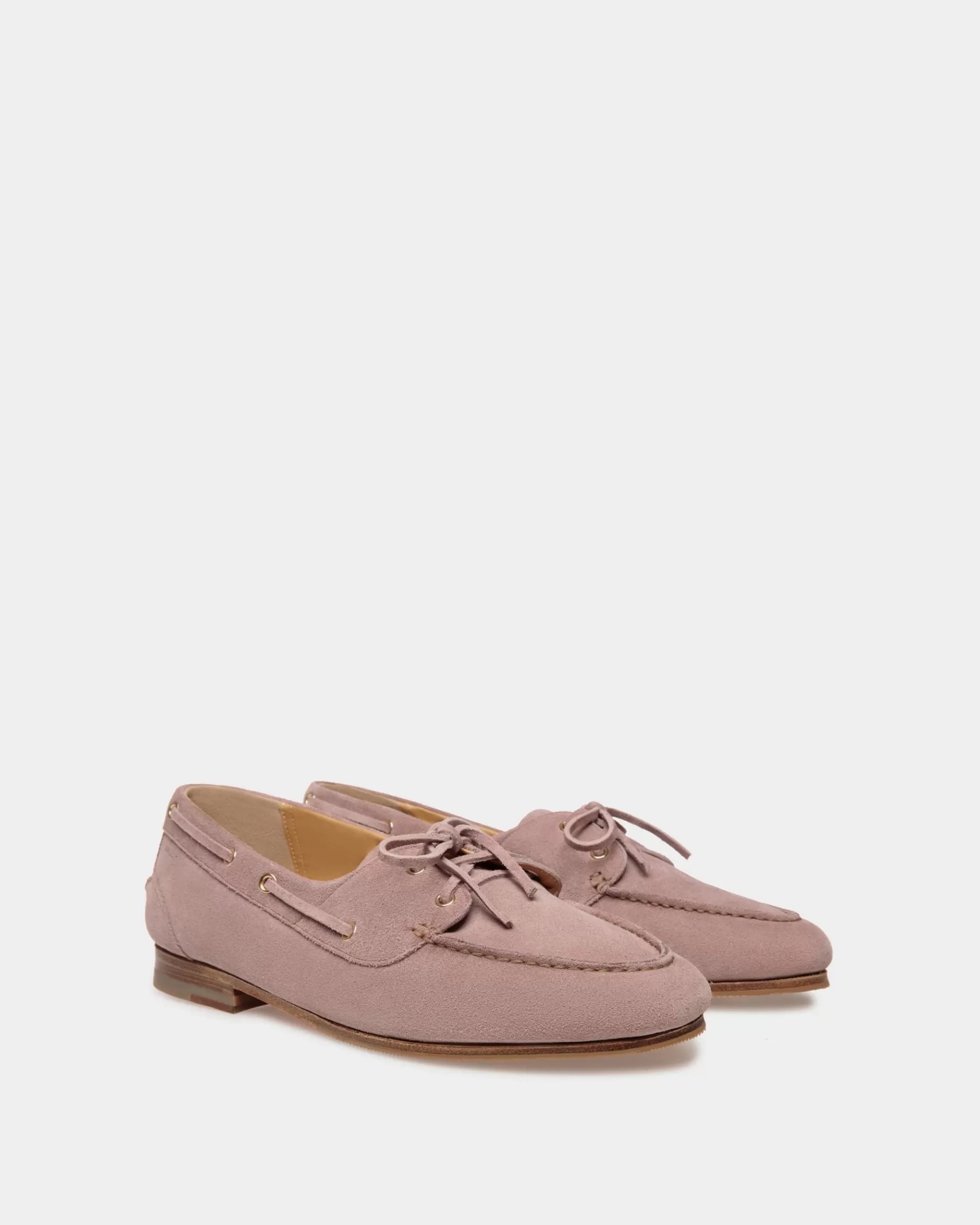 Loafers & Moccasins<Bally Plume Moccasin in Light Mauve Suede Pink