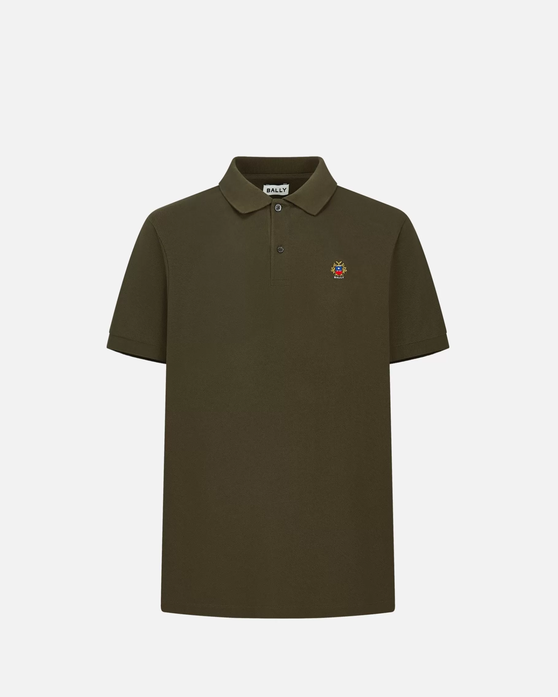 Shirts & T-shirts<Bally Polo With a Crest Logo In Military Cotton Green