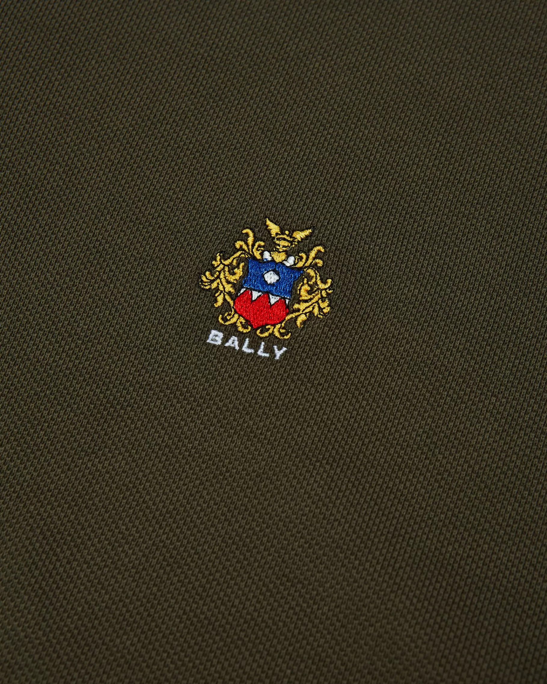 Shirts & T-shirts<Bally Polo With a Crest Logo In Military Cotton Green