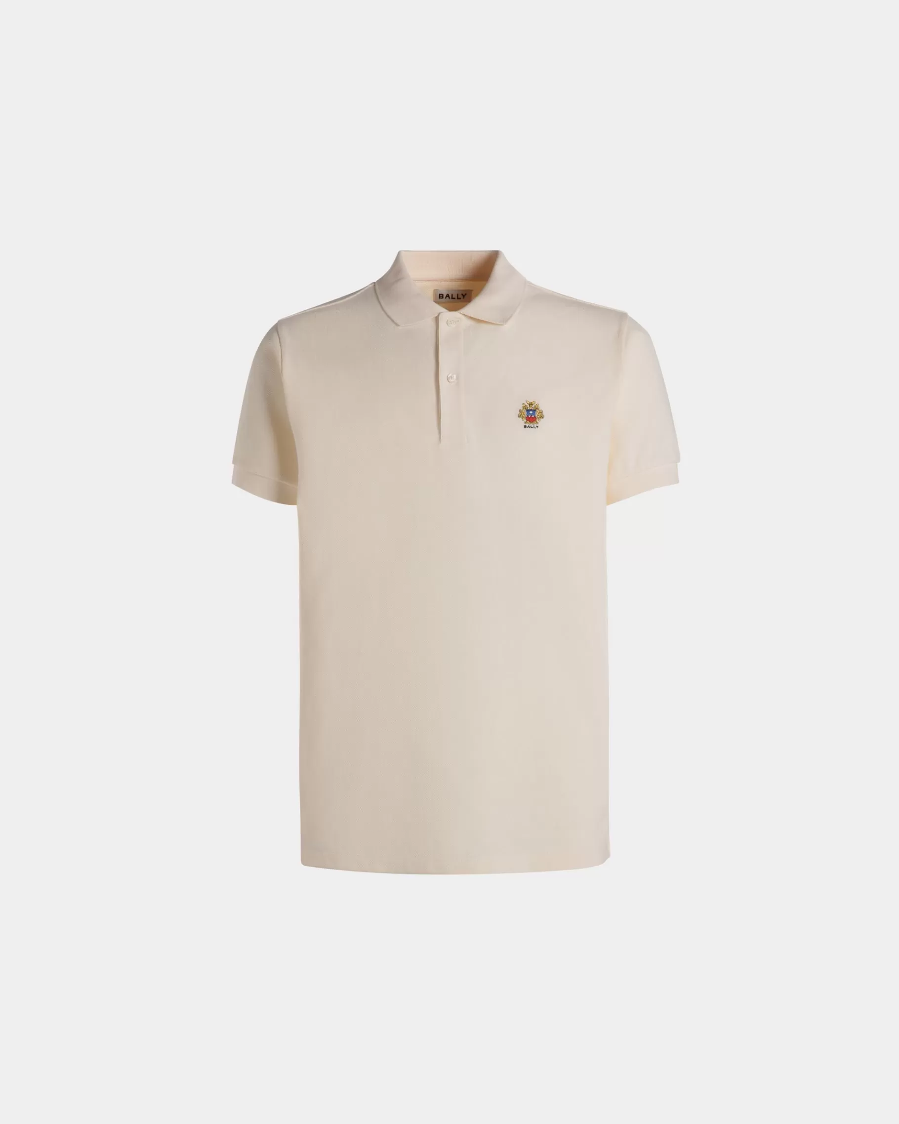 Shirts & T-shirts<Bally Polo With a Crest Logo In Cotton White