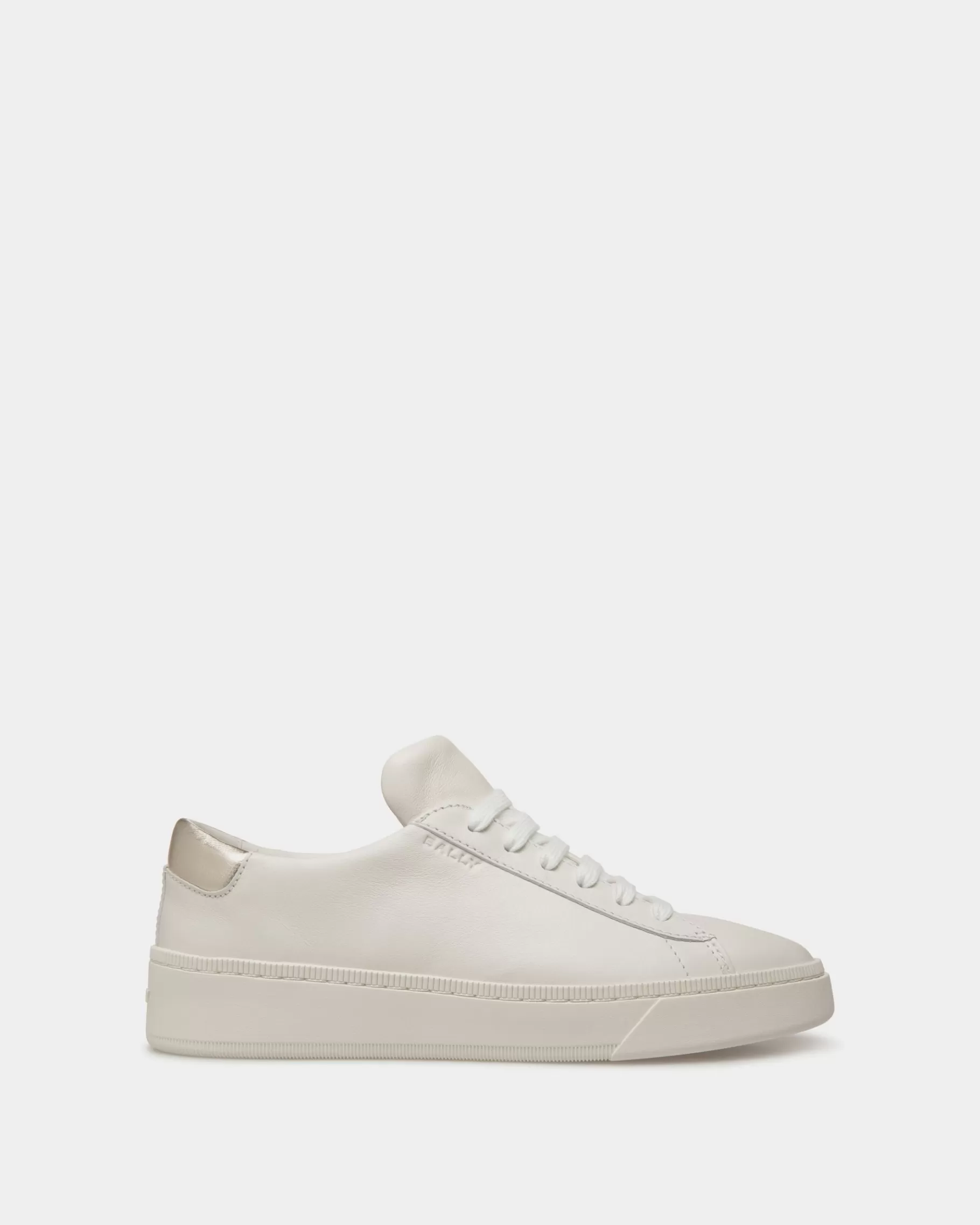 Sneakers<Bally Raise Sneaker In And Gold Leather White