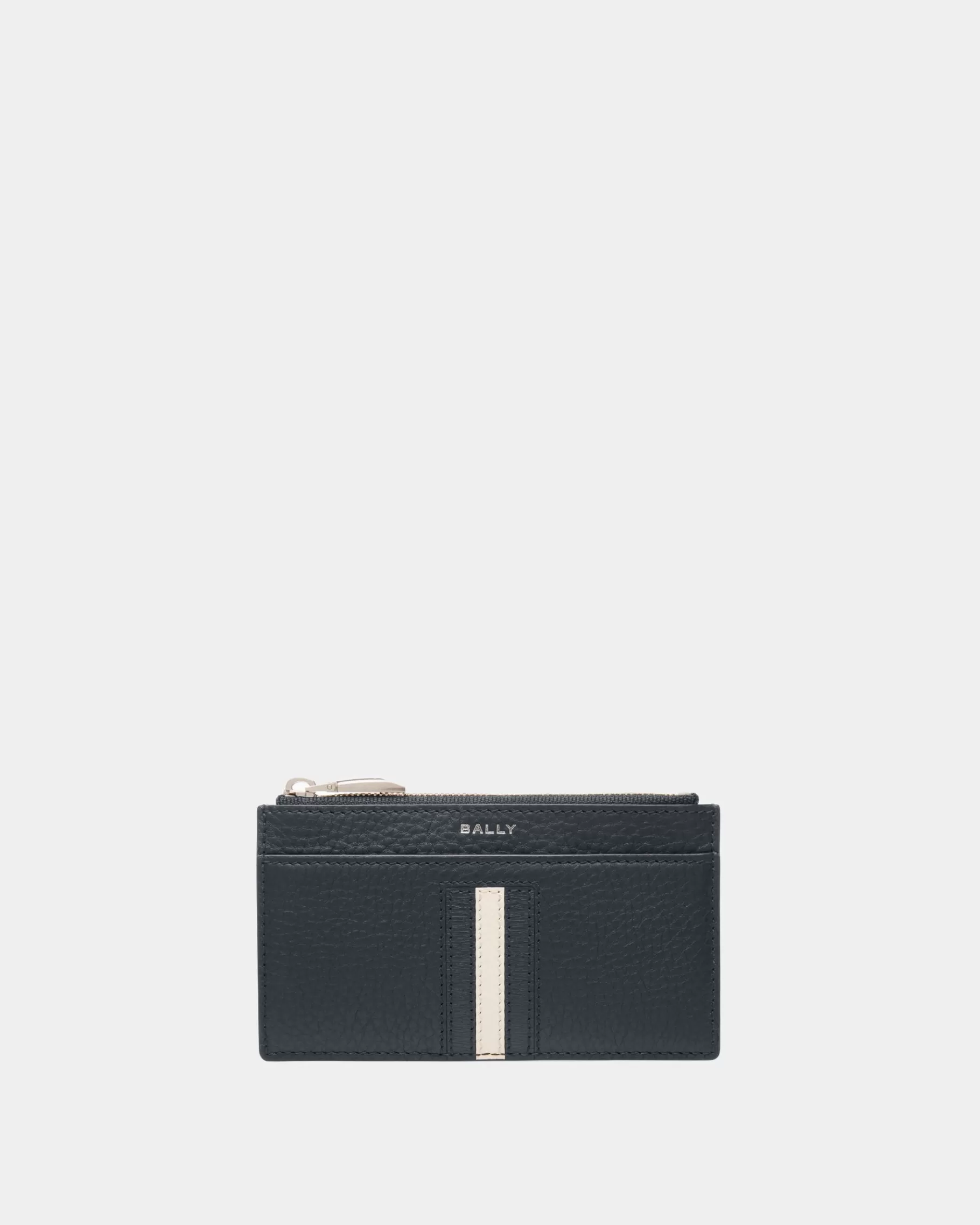Wallets & Card Holders<Bally Ribbon Business Card Holder In Midnight Leather Blue