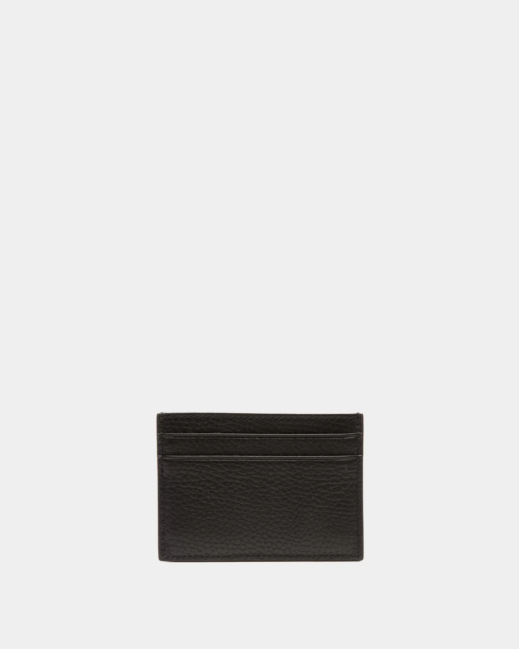 Wallets & Card Holders<Bally Ribbon Card Holder In Grained Leather Black