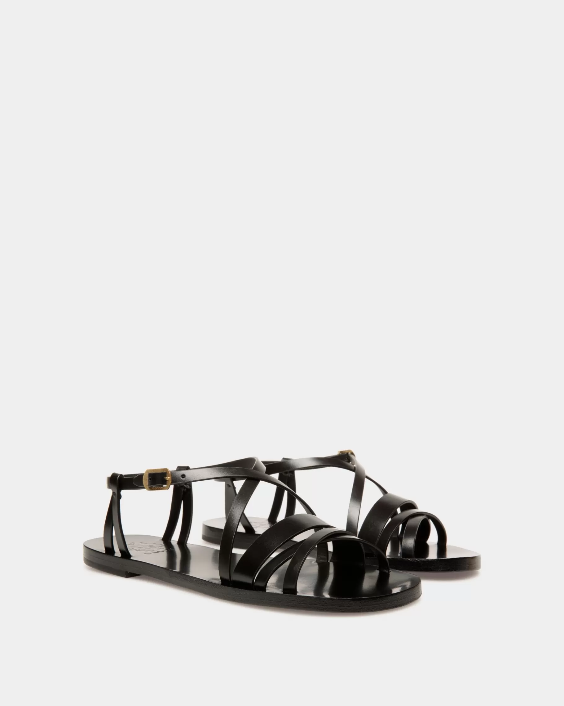 Sandals<Bally Salis Flat Sandal In Leather Black