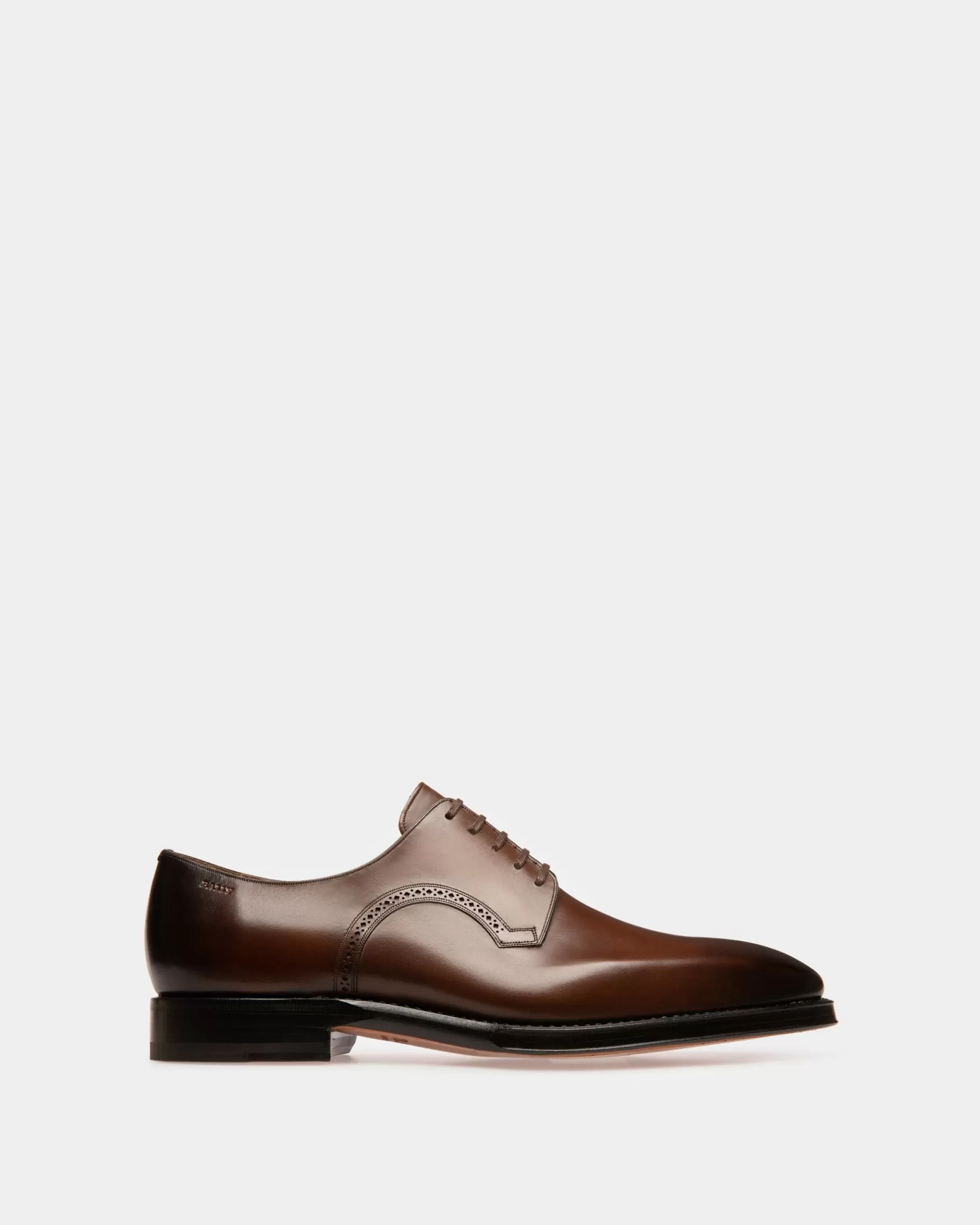 Lace Ups & Monks<Bally Scamardo Men's Leather Derby Lace-Up Shoe In Mid Brown