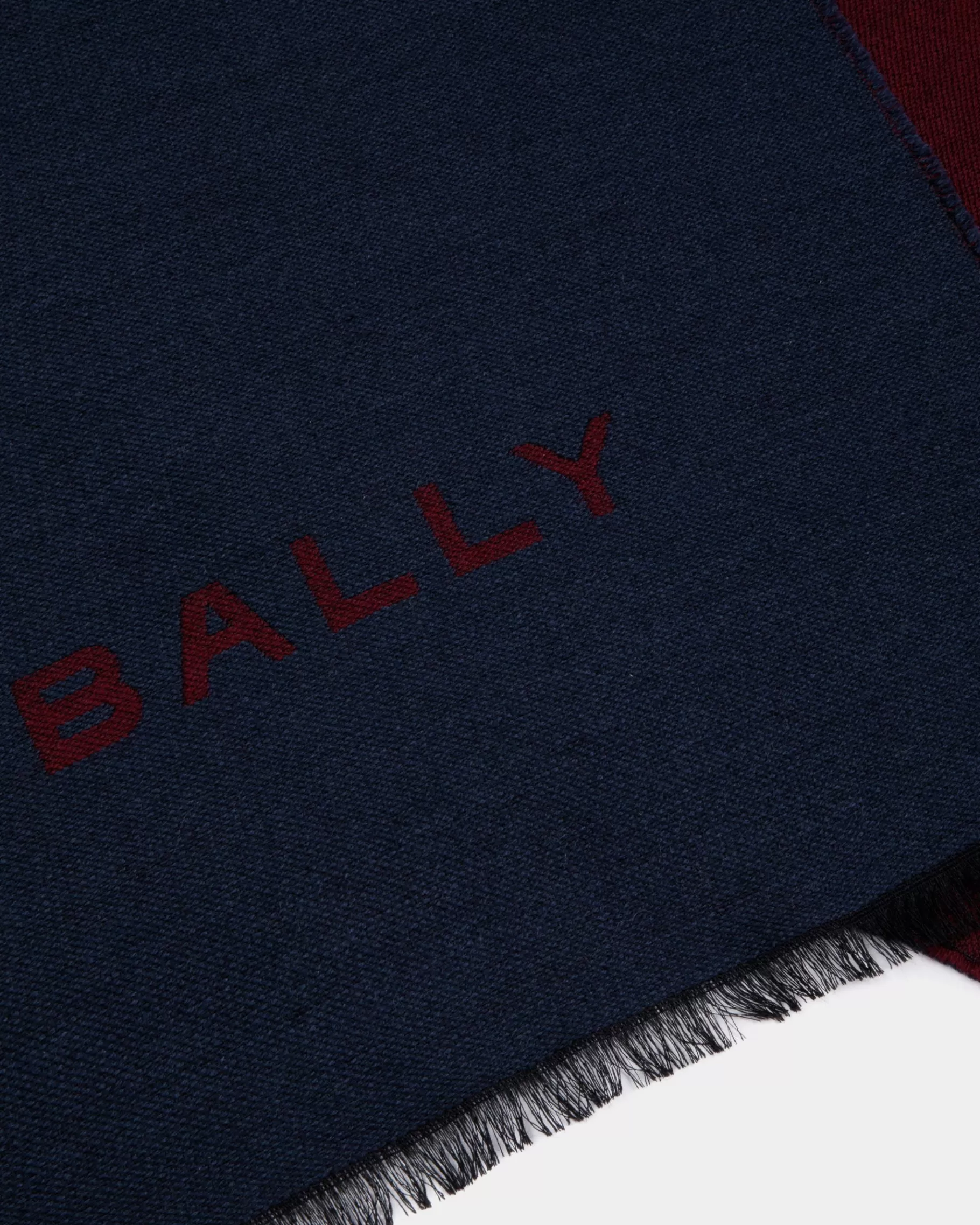 Scarves<Bally Scarf In And Red Wool Blue