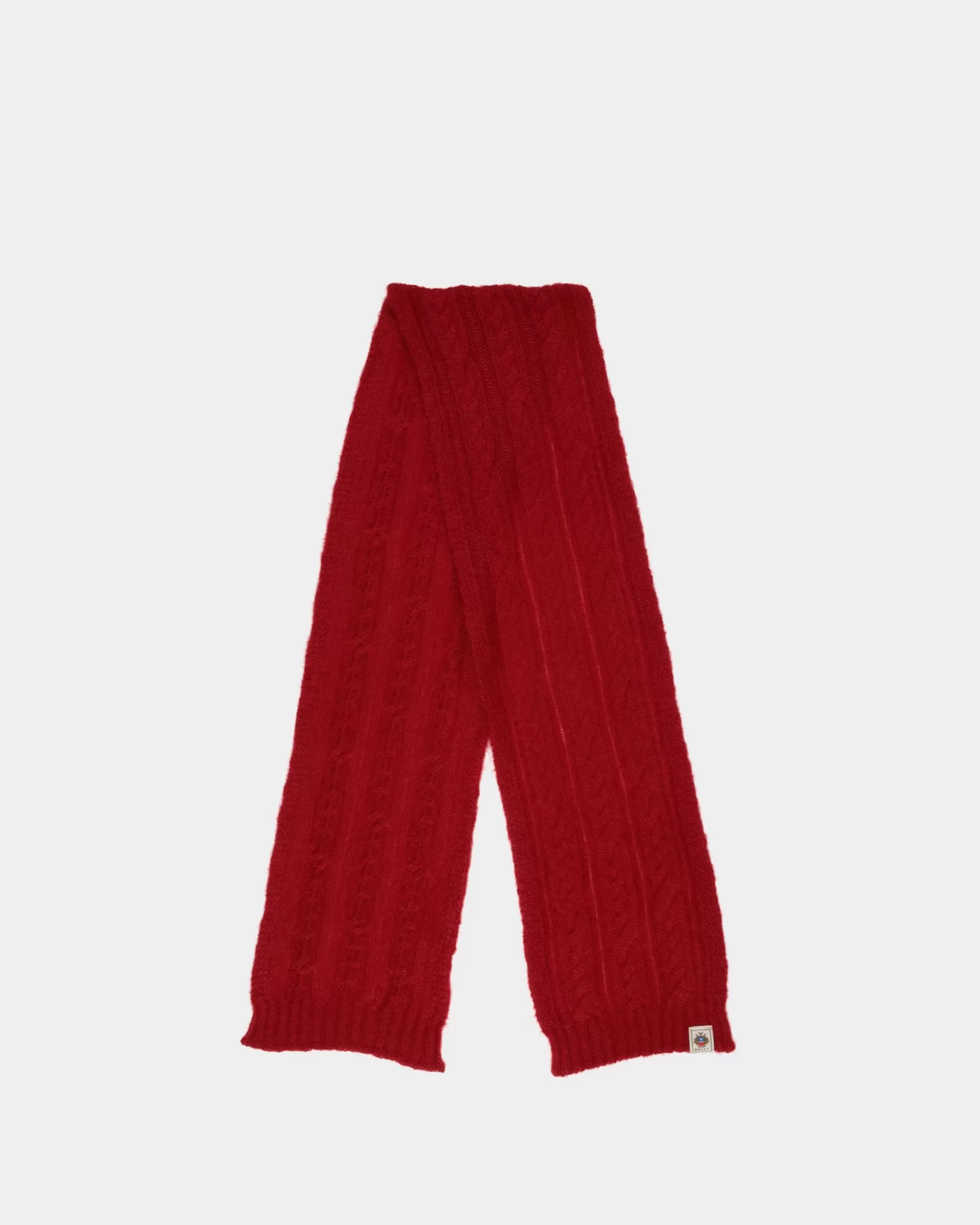 Scarves<Bally Scarf In Candy Mohair And Silk Red