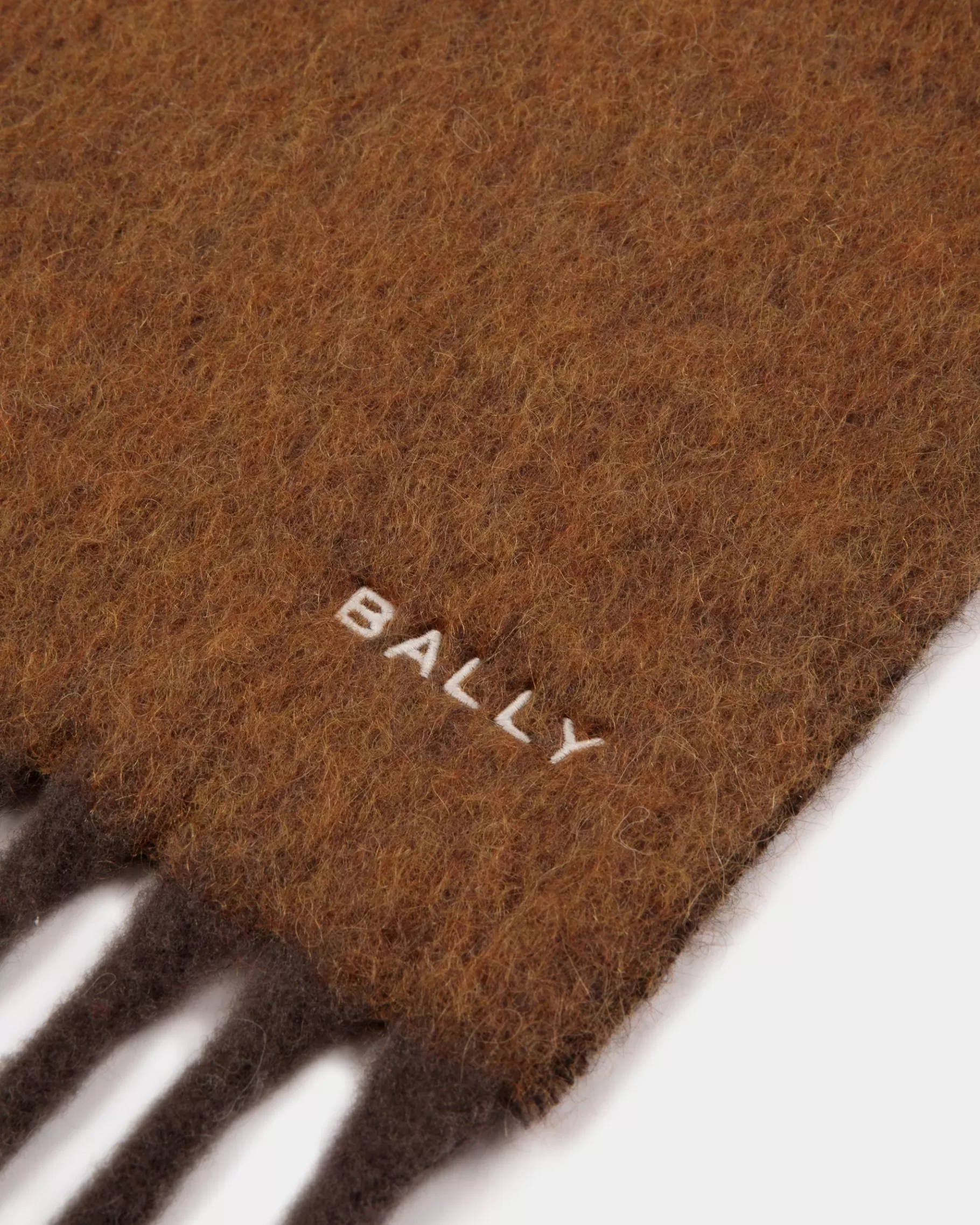 Scarves<Bally Scarf In Ebano And Wool Blend Brown