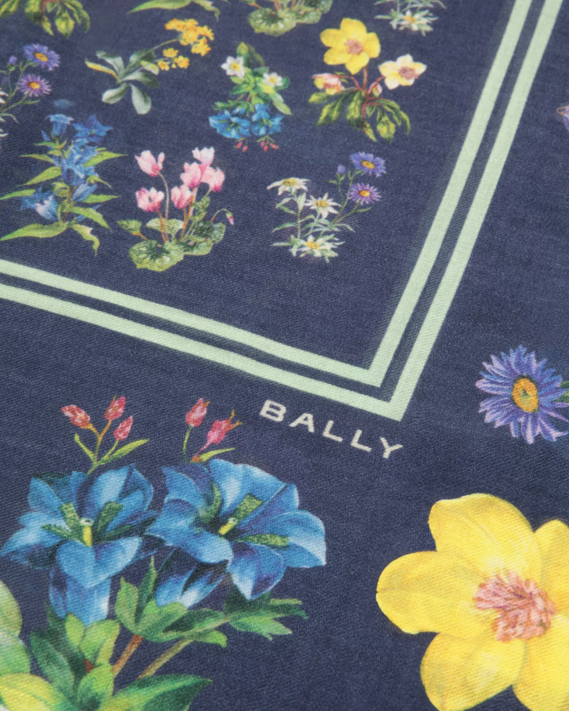 Scarves<Bally Scarf In Mountain Flower Print Modal And Cashmere Blue