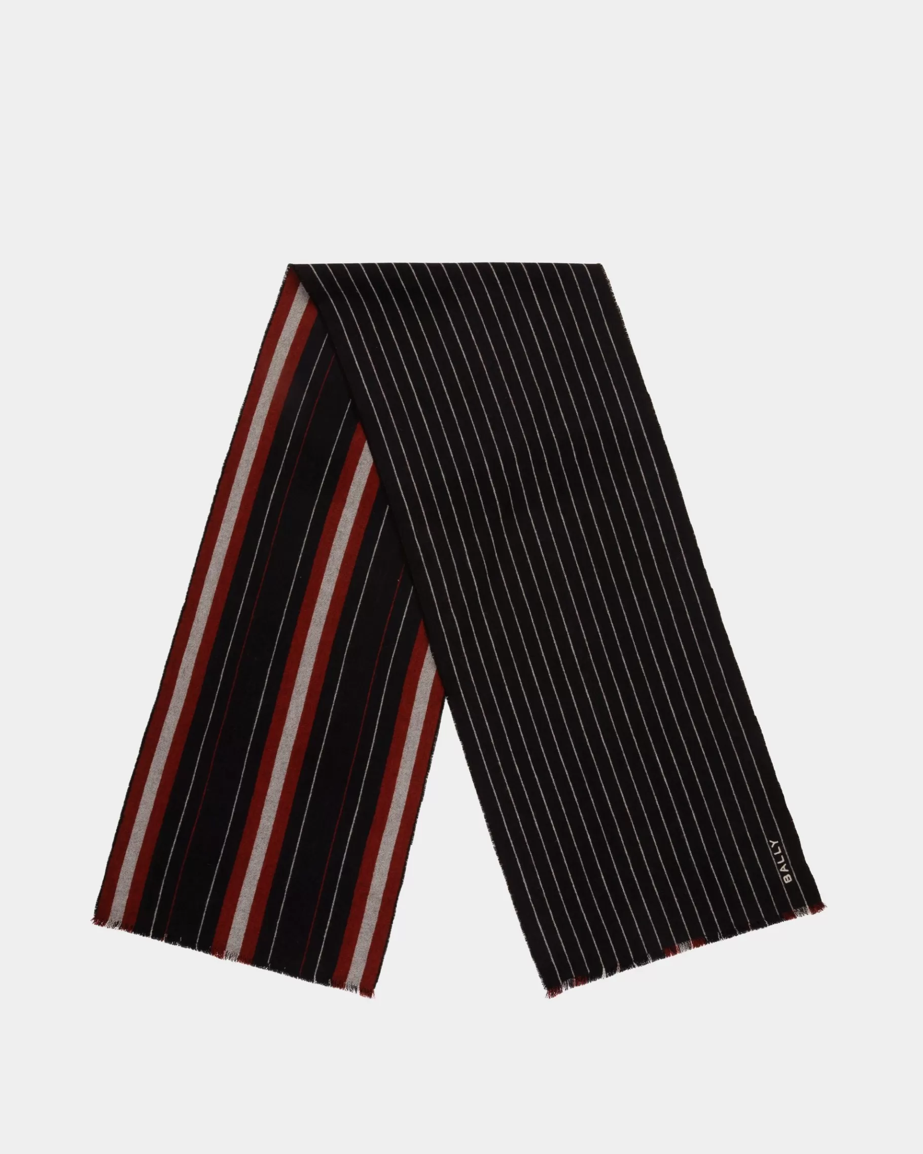 Scarves<Bally Scarf in Navy Wool Blue