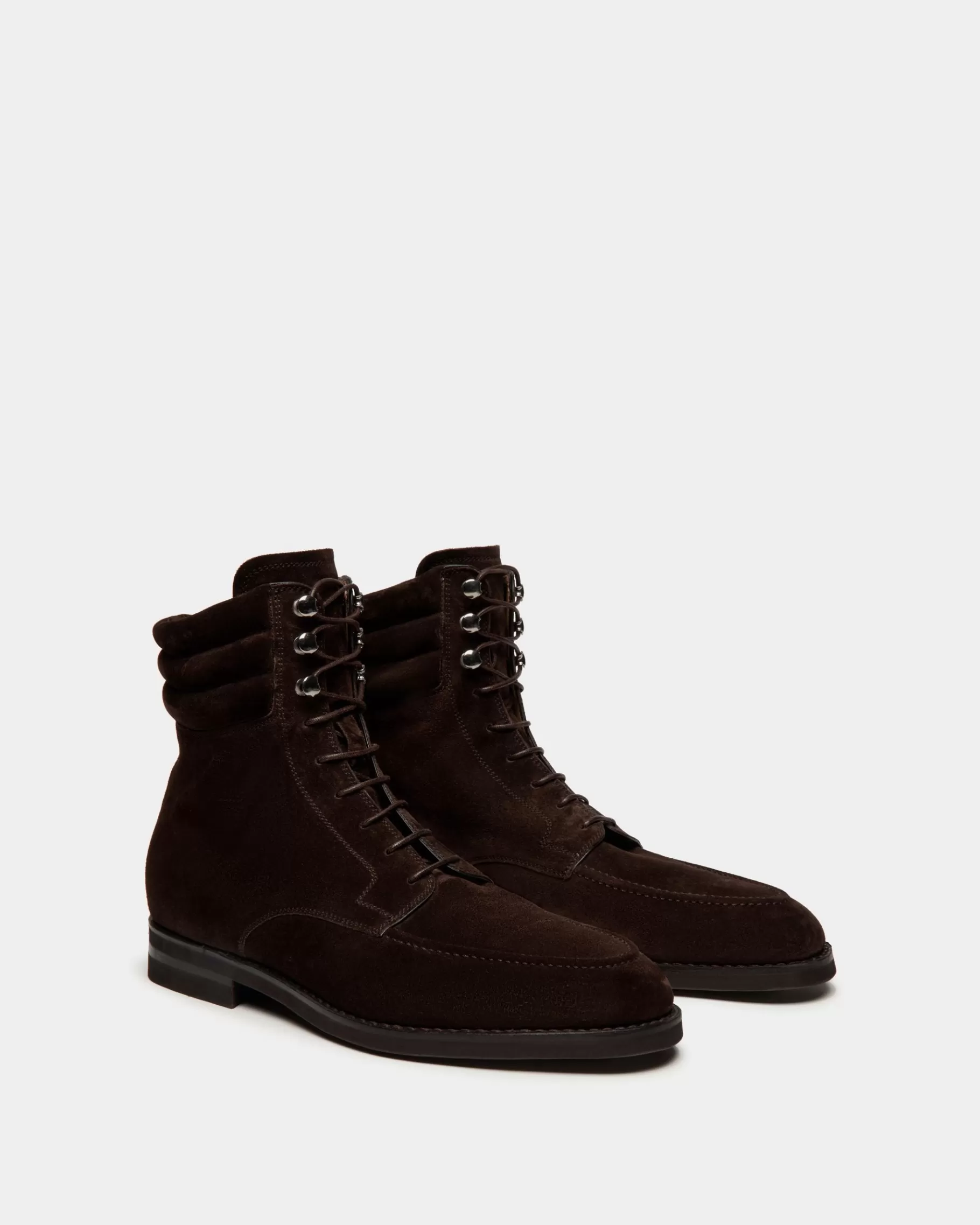 Boots & Ankle Boots<Bally Schoenen Bootie in Ebano Suede Brown