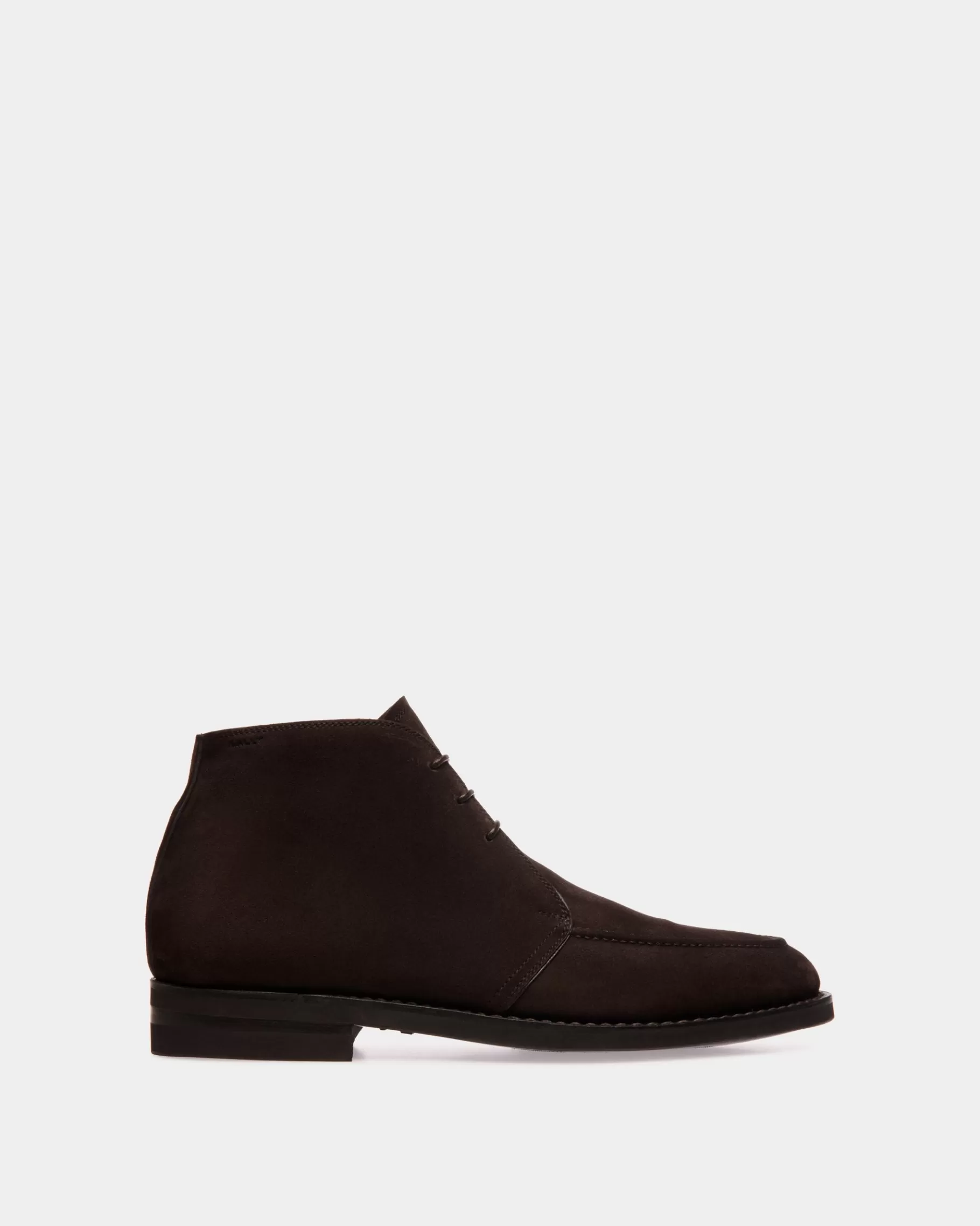 Boots & Ankle Boots<Bally Schoenen Bootie In Ebano Suede Leather Brown