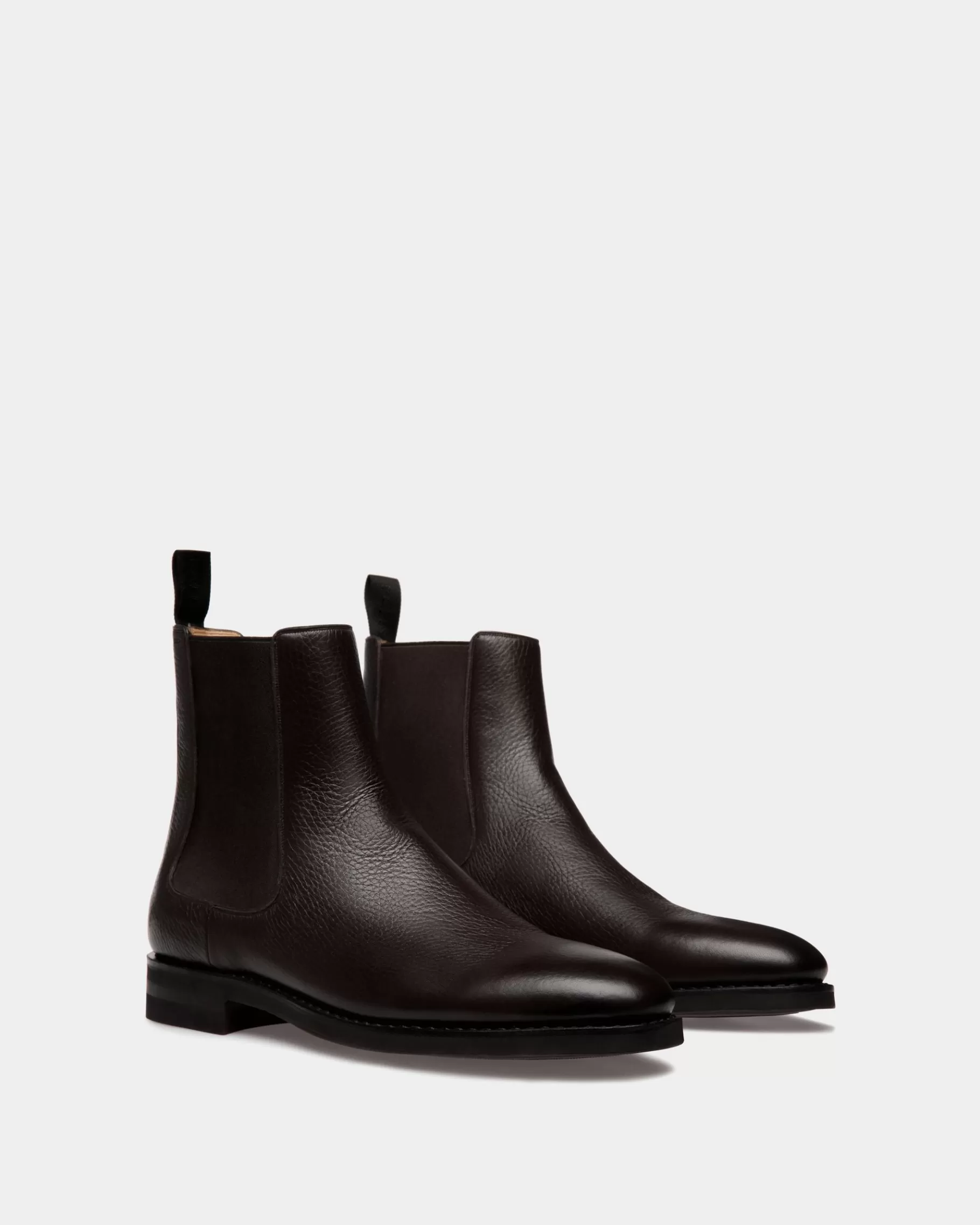 Boots & Ankle Boots<Bally Scribe Un Bootie In Ebano Deer Leather Brown