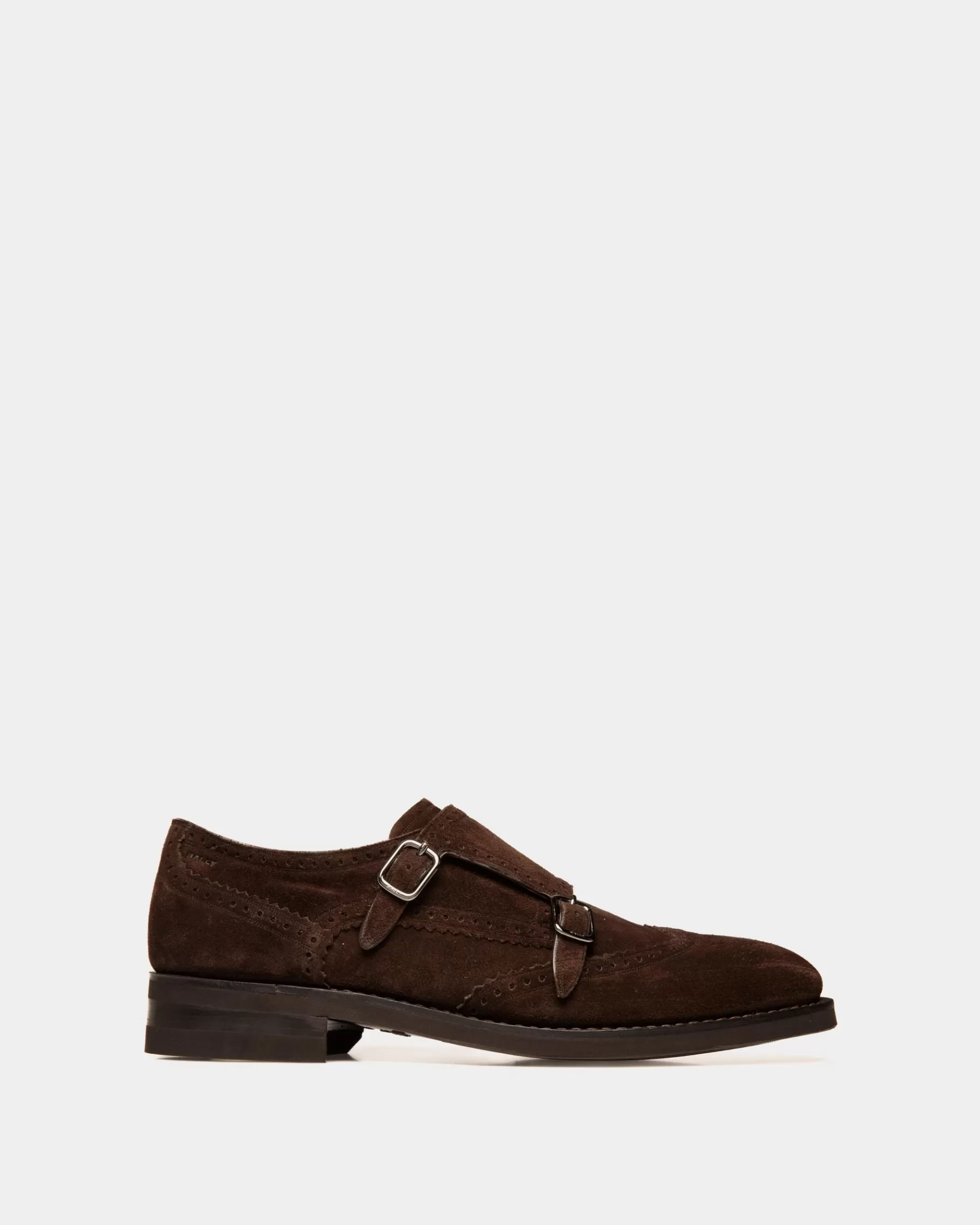 Lace Ups & Monks<Bally Scribe Un Monk-Strap in Ebano Suede Brown