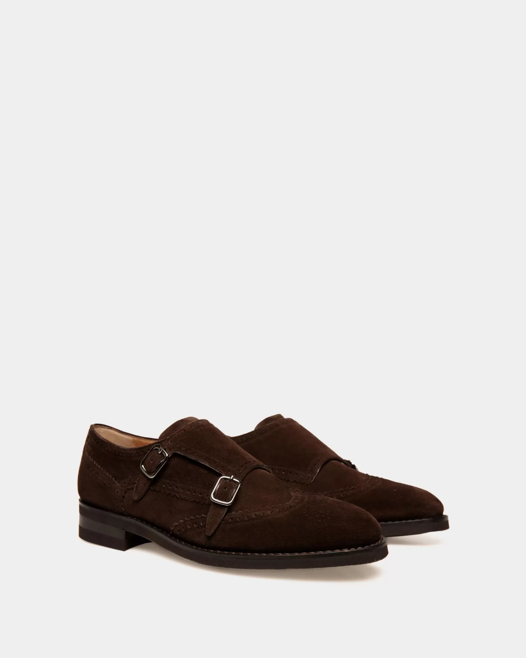 Lace Ups & Monks<Bally Scribe Un Monk-Strap in Ebano Suede Brown
