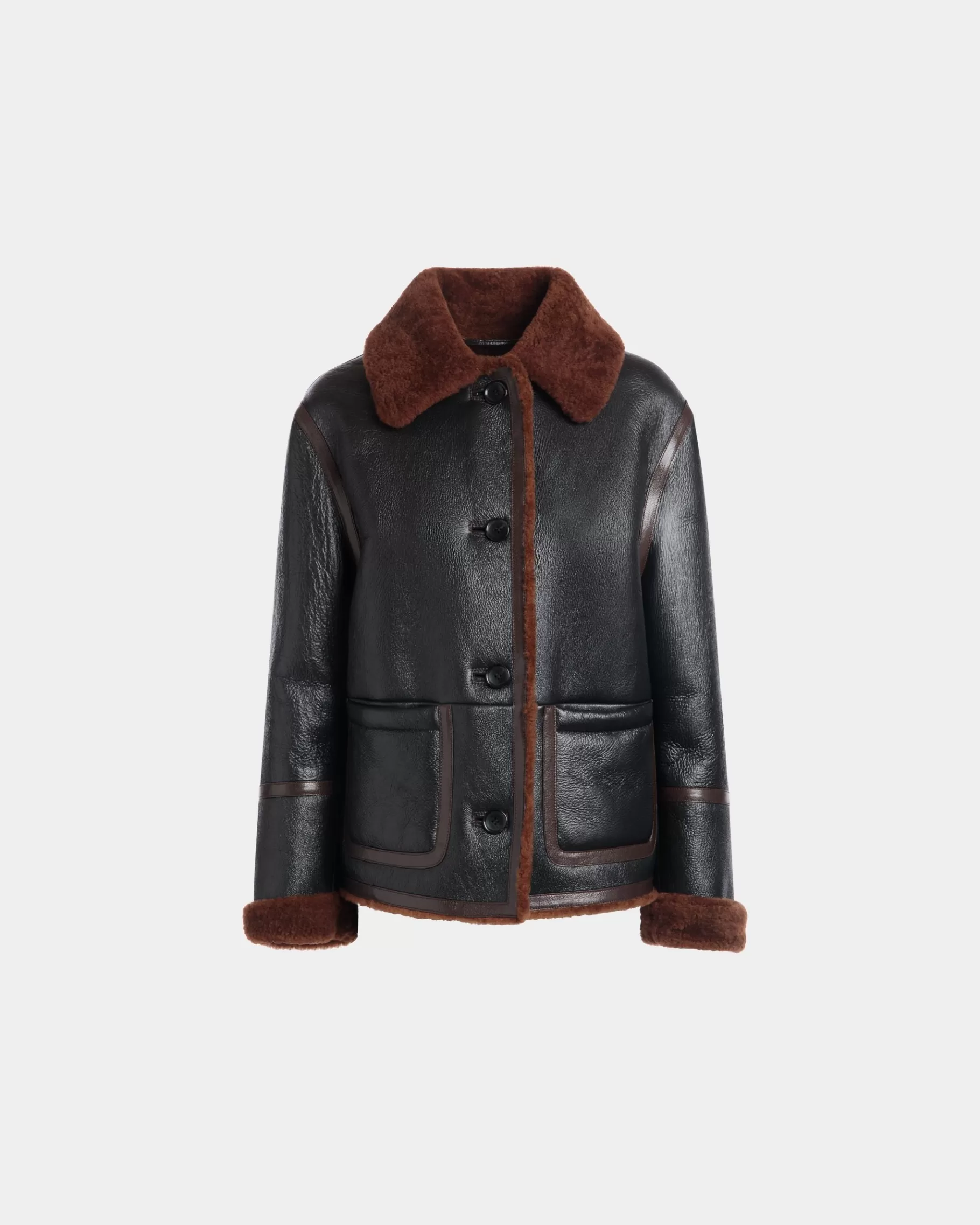 Leather | Coats & Jackets<Bally Shearling Lined Jacket In Leather Black