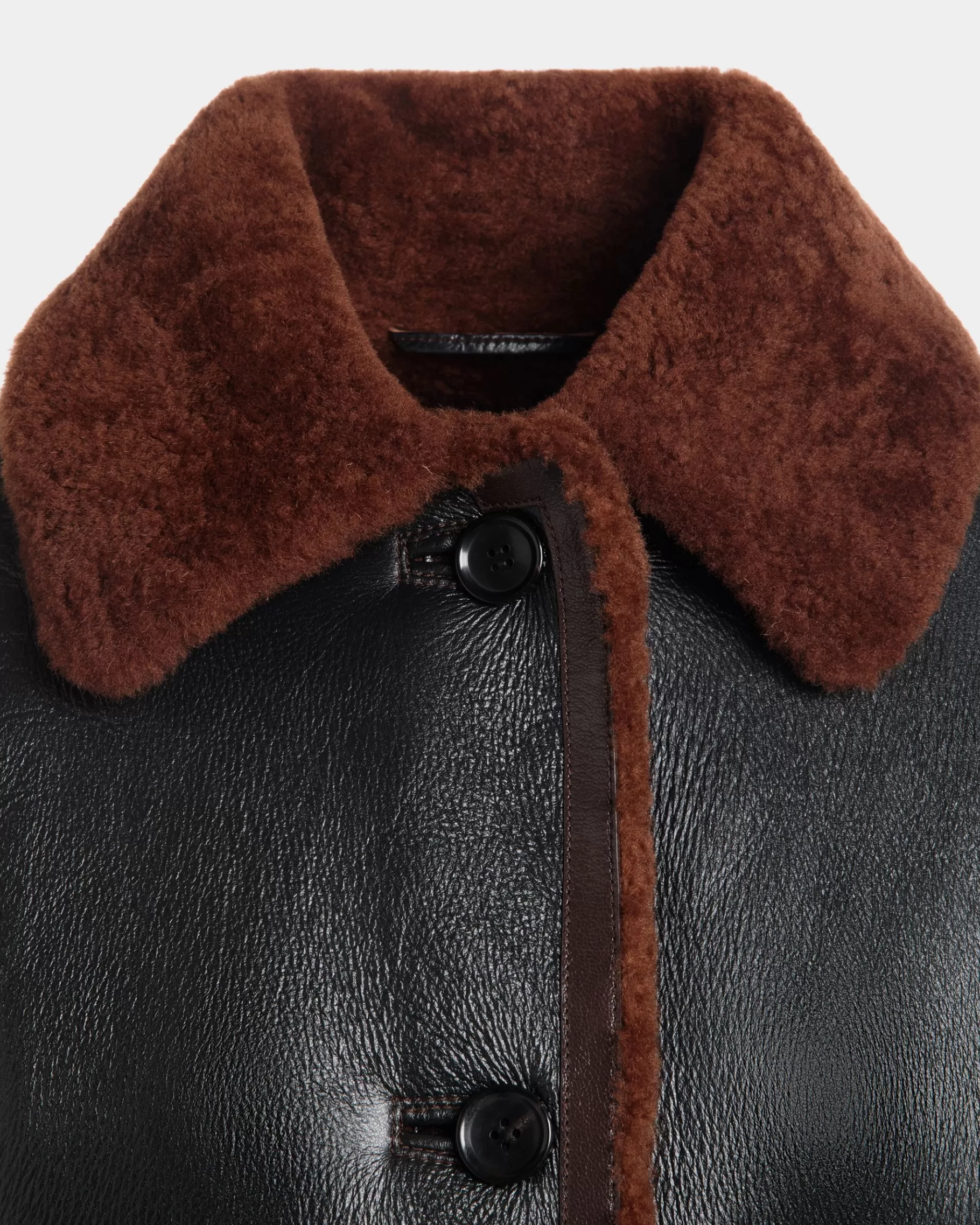Leather | Coats & Jackets<Bally Shearling Lined Jacket In Leather Black
