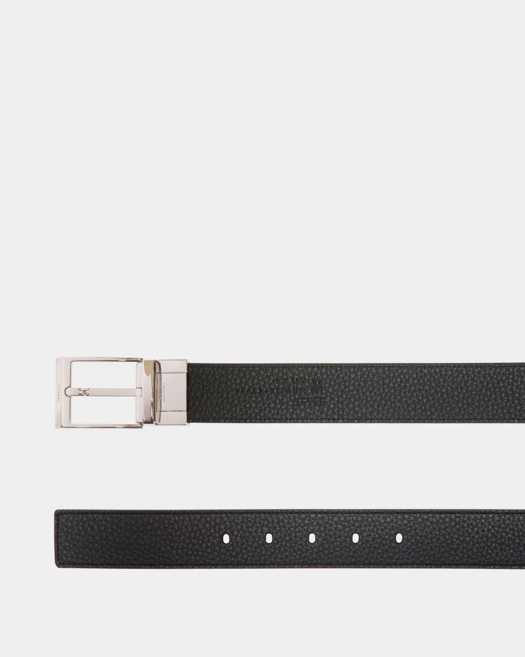 Belts<Bally Shiffie 35mm Reversible And Adjustable Belt in Navy Blue And Black Leather Multicolor