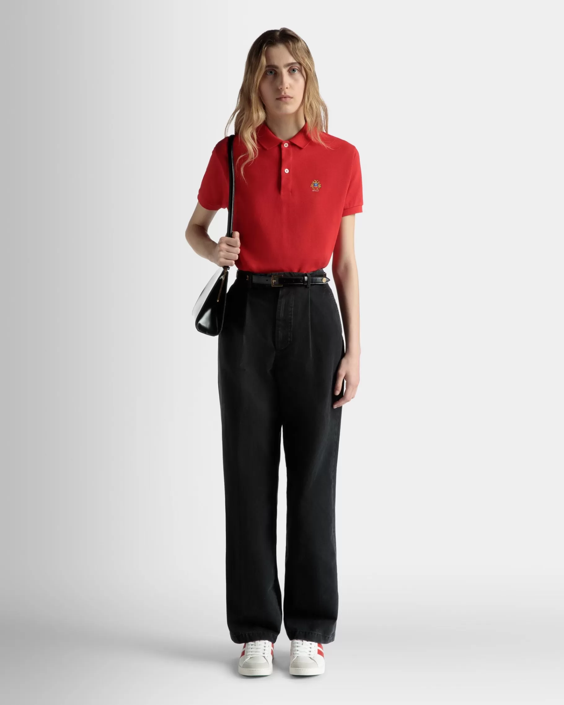 Shirts & T-shirts<Bally Short Sleeve Polo in Cotton Red