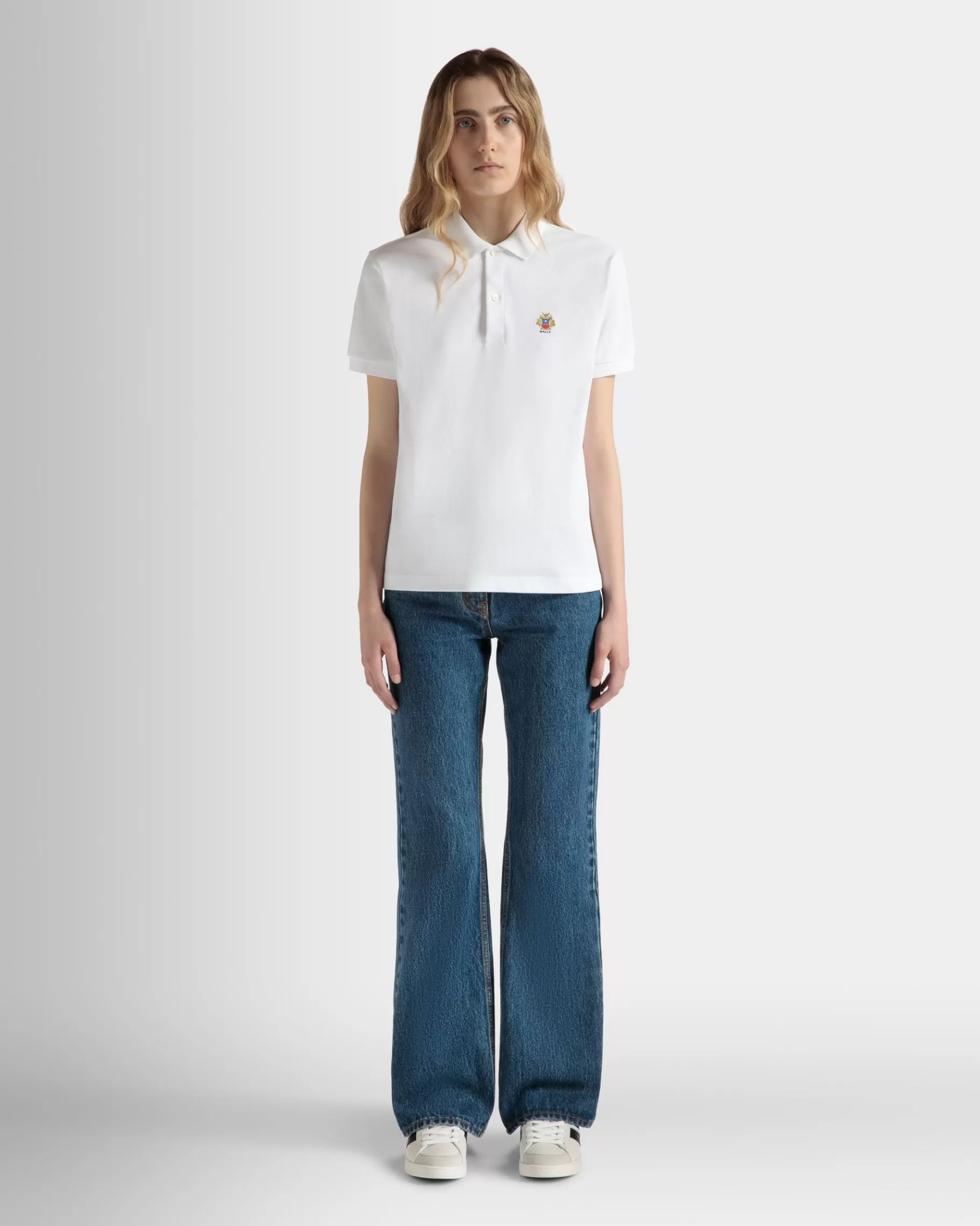 Shirts & T-shirts<Bally Short Sleeve Polo in Cotton White