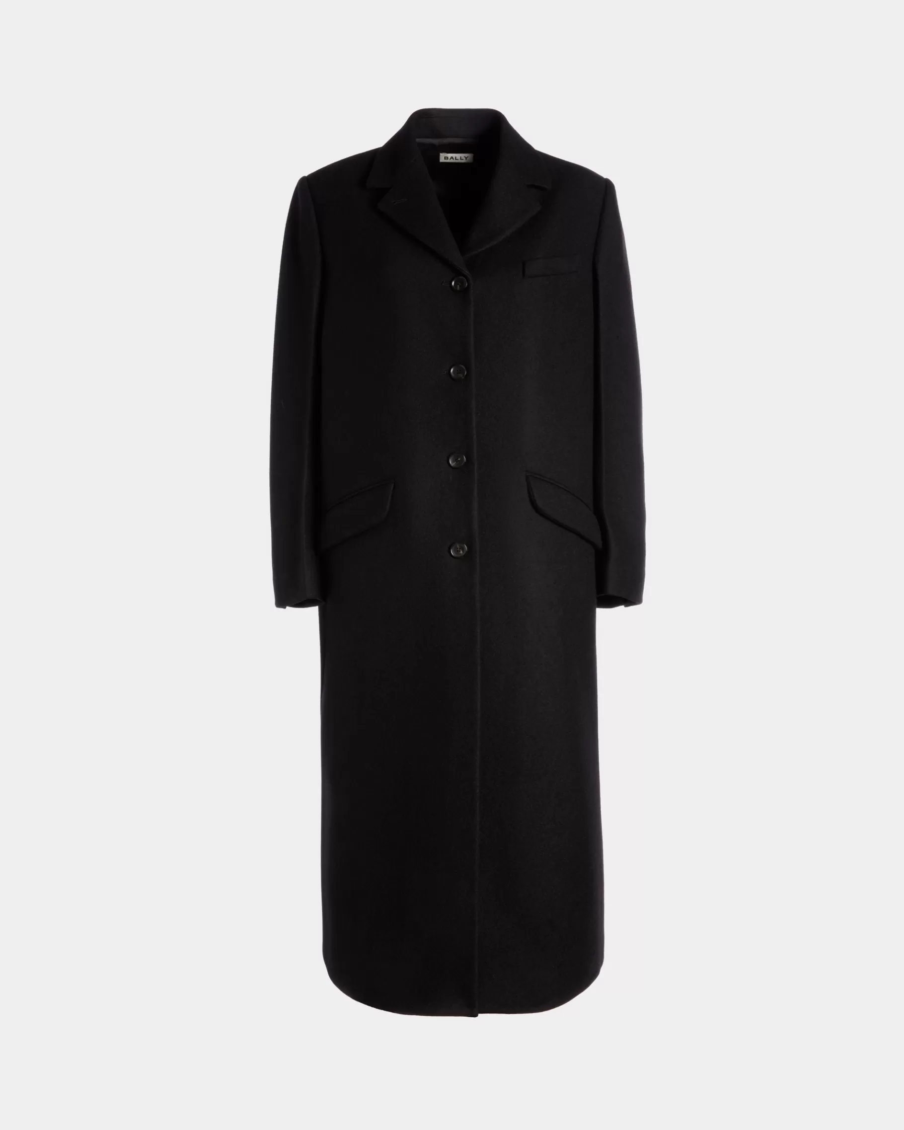 Coats & Jackets<Bally Single-Breasted Coat In Wool Blend Black