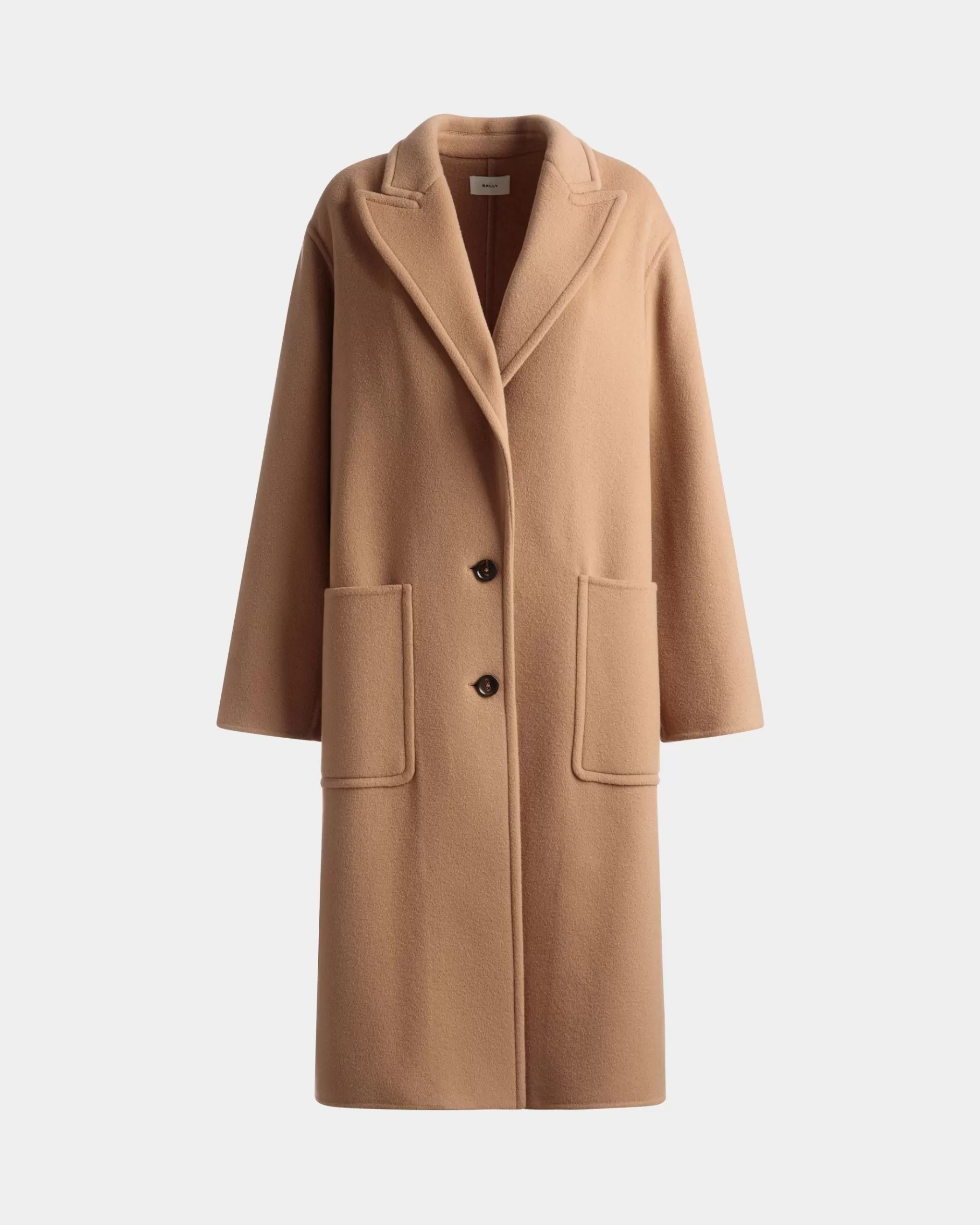 Coats & Jackets<Bally Single-Breasted Coat In Camel Cashmere Wool Mix Brown
