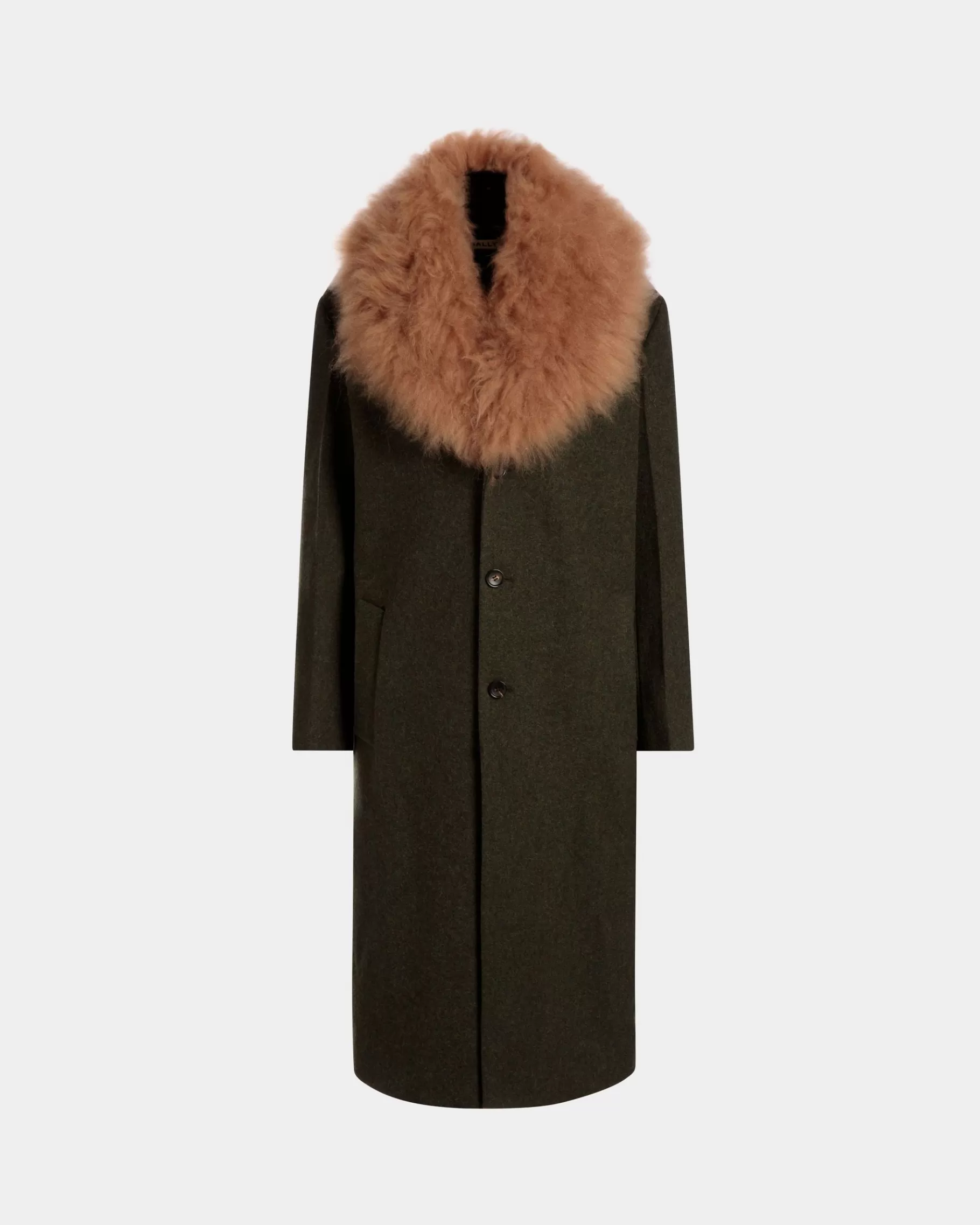 Coats & Jackets<Bally Single-Breasted Coat In Dark Wool Green