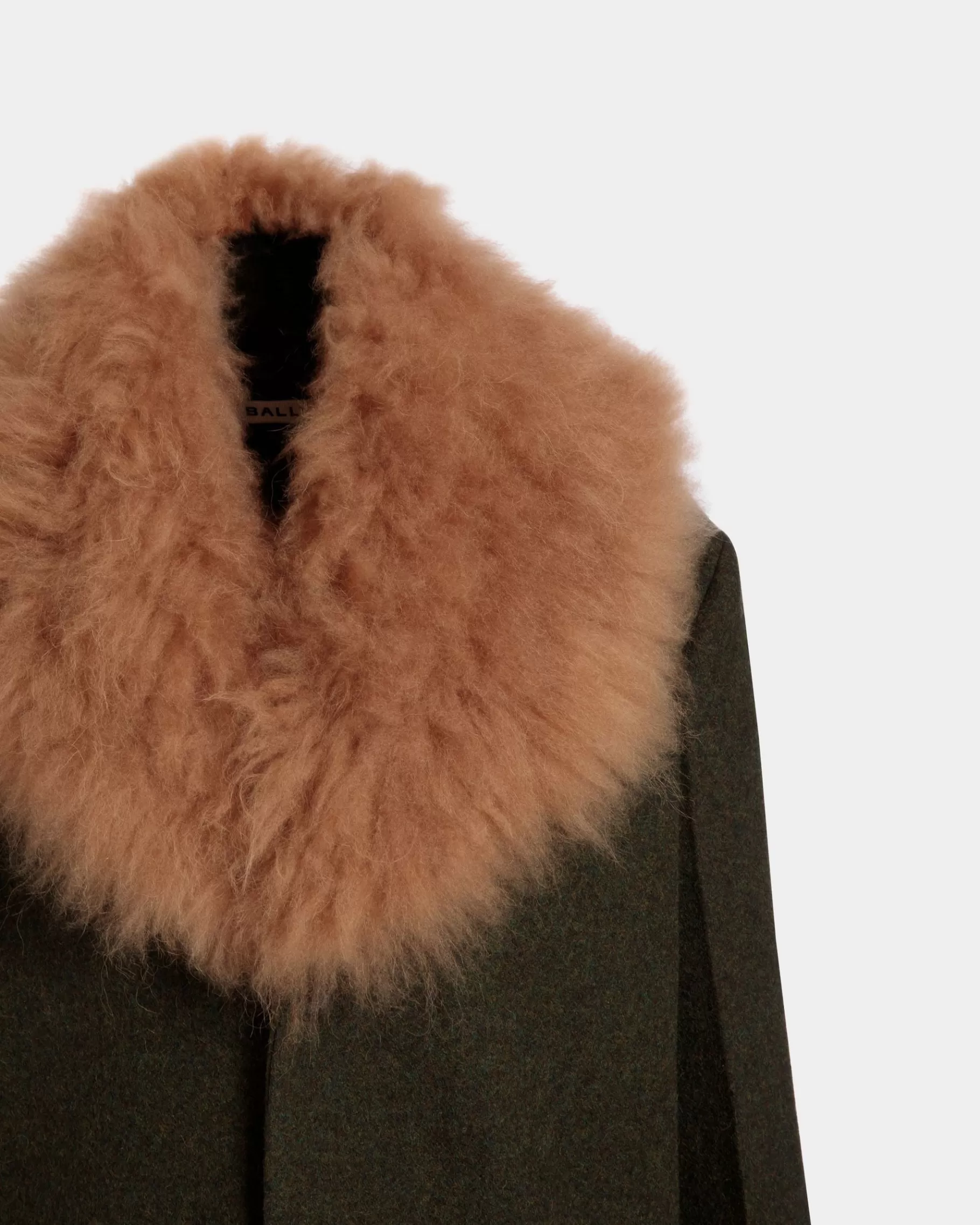 Coats & Jackets<Bally Single-Breasted Coat In Dark Wool Green