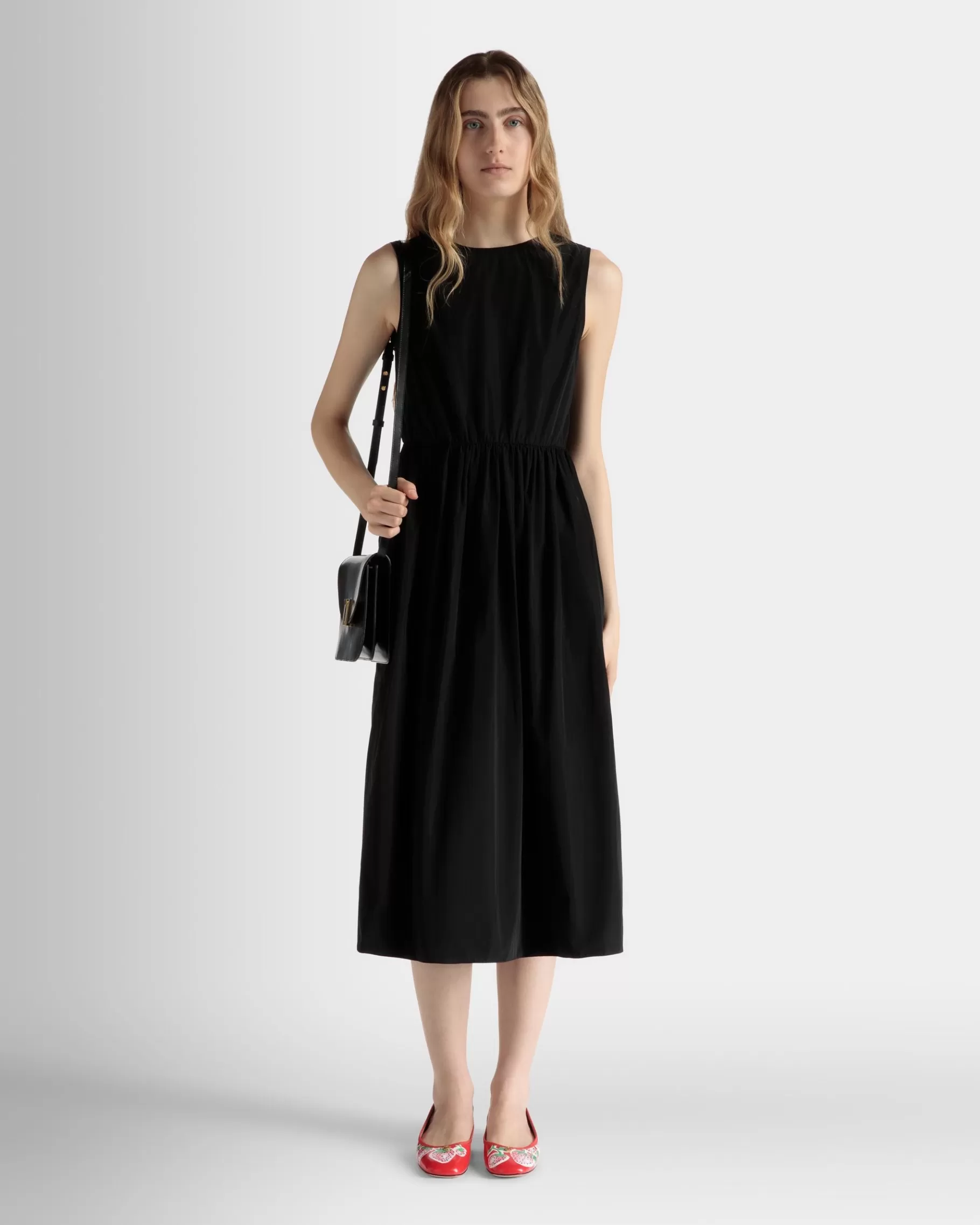 Dresses & Skirts<Bally Sleeveless Midi Dress in Technical Duchesse Black