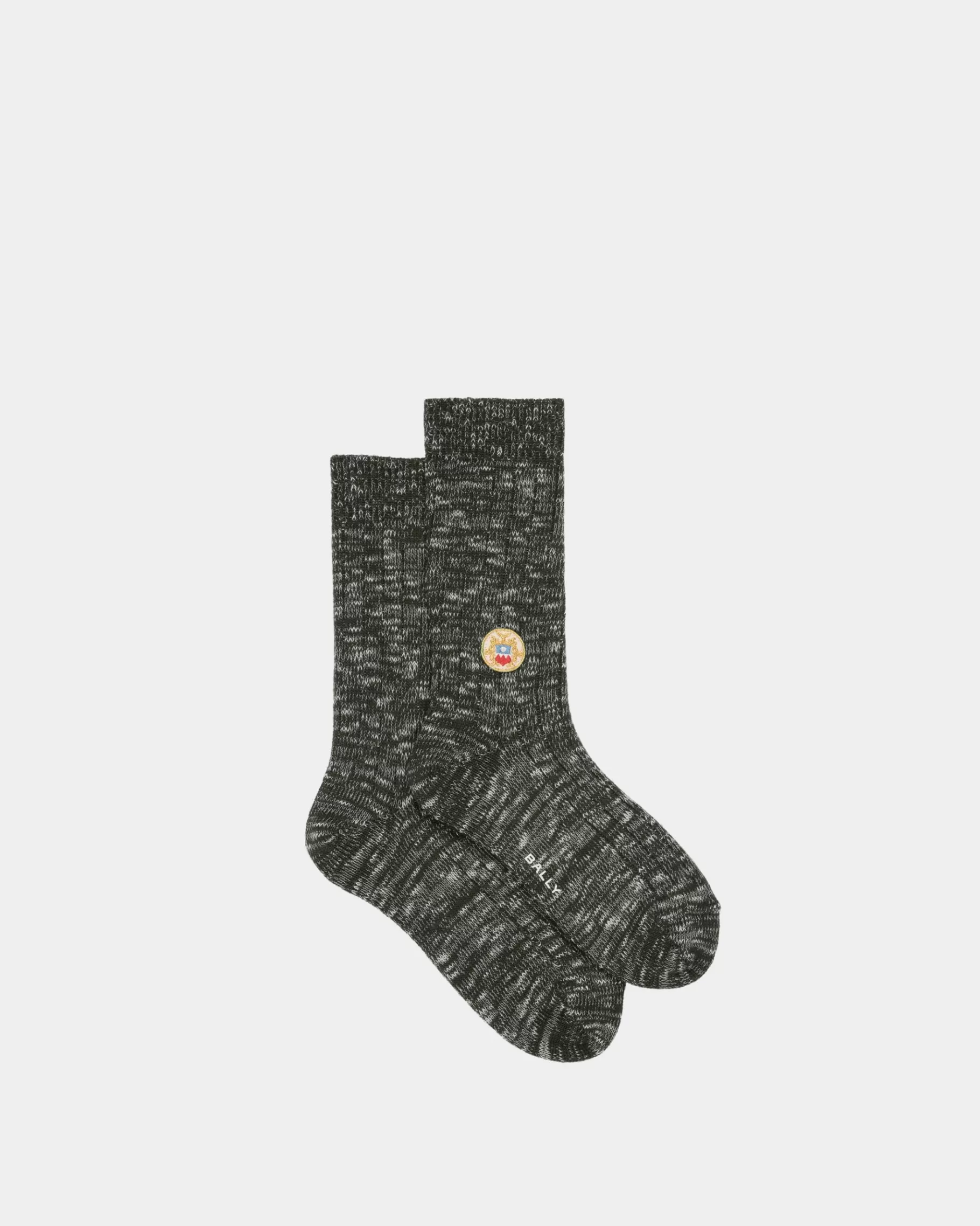 Socks<Bally Socks With a Crest Logo in Bottle Wool Green