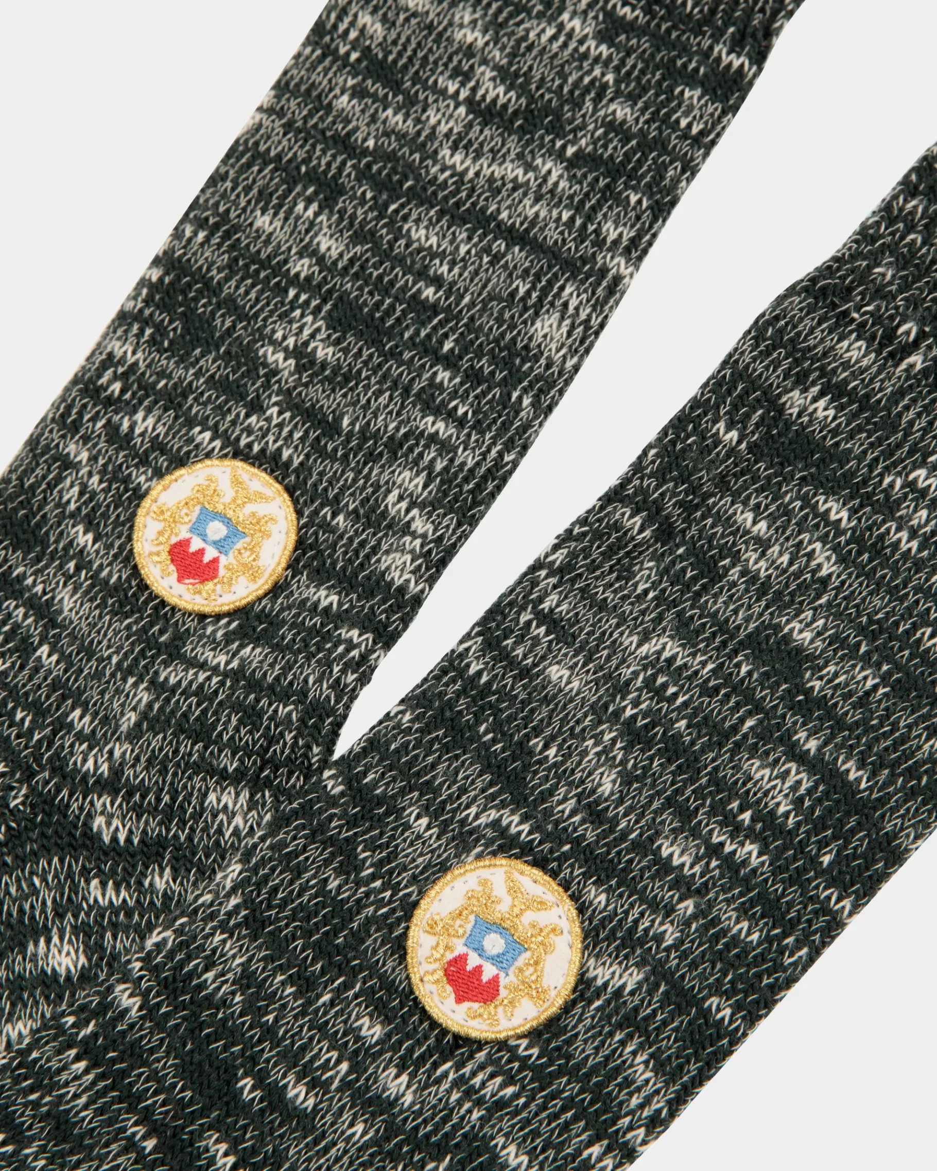 Socks<Bally Socks With a Crest Logo in Bottle Wool Green